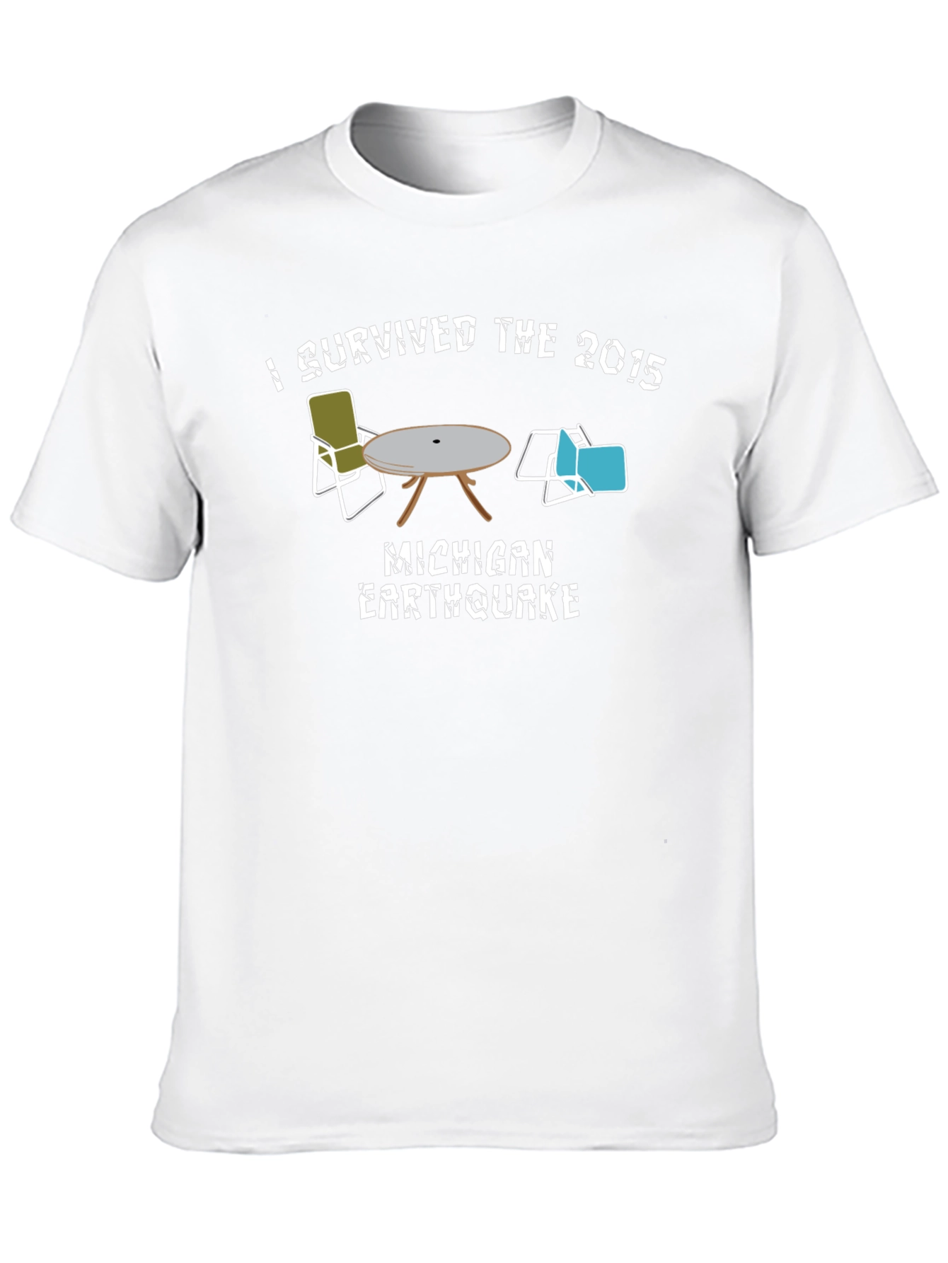 Black I Survived the 2015 Michigan Earthquake T-Shirt view 10