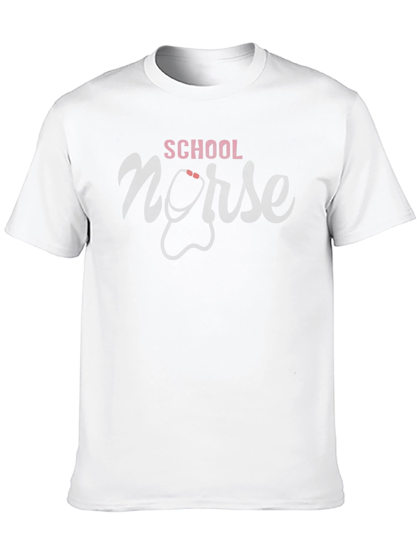 Black School Nurse T-Shirt - Stethoscope Design view 10