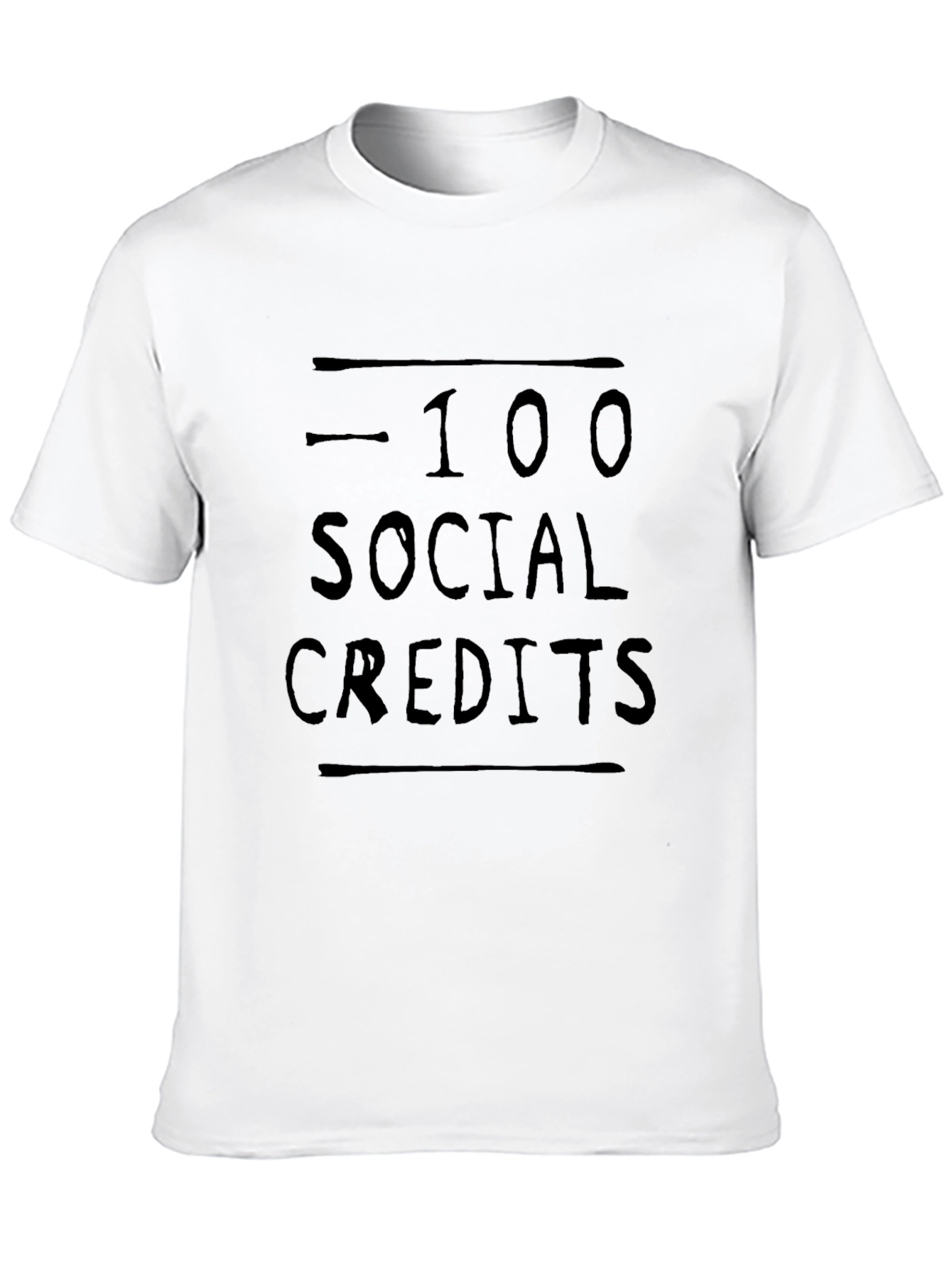 Black -100 Social Credits Graphic T-Shirt view 10