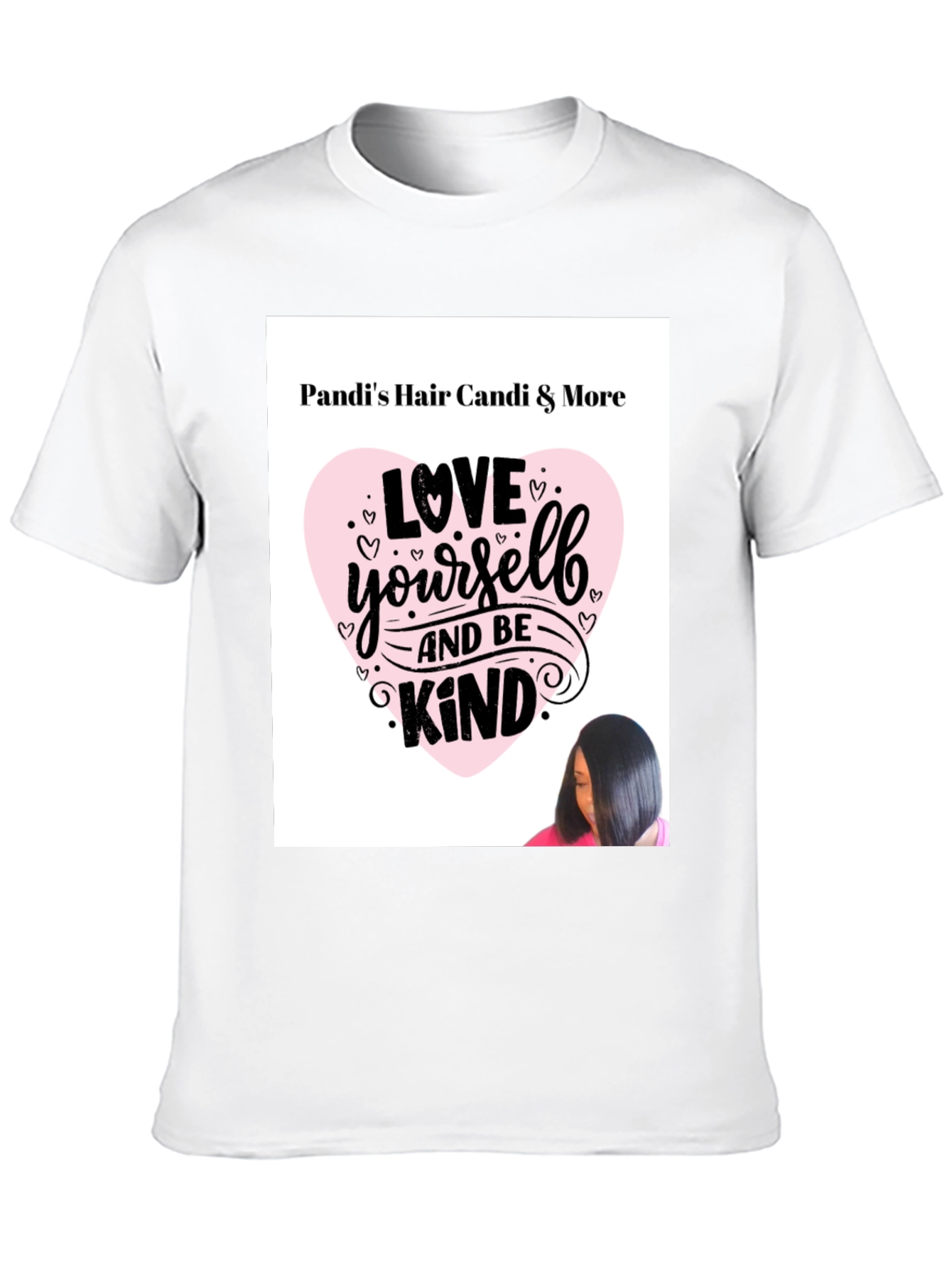 Black Pandi's Hair Candi & More 'Love Yourself and Be Kind' Graphic T-Shirt view 10