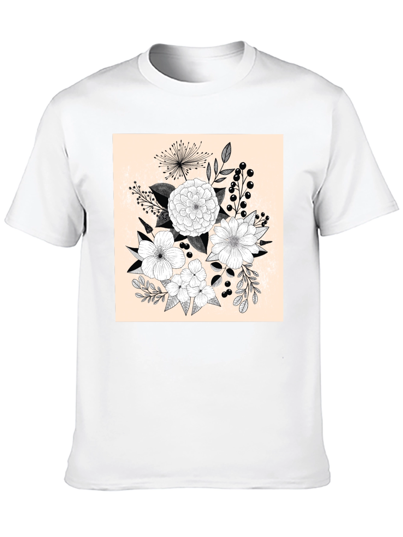 Black Floral Graphic Print Black T-Shirt view 10
