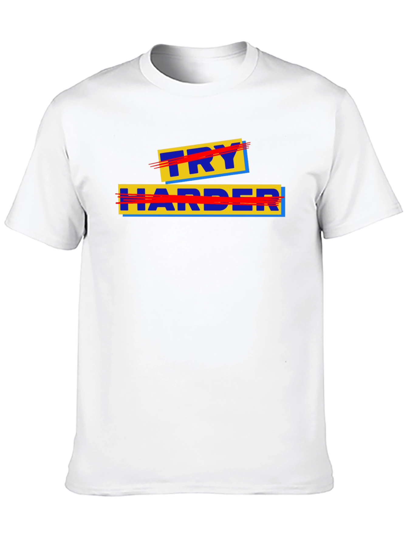 Black Try Harder Graphic Tee - Motivational T-Shirt view 10