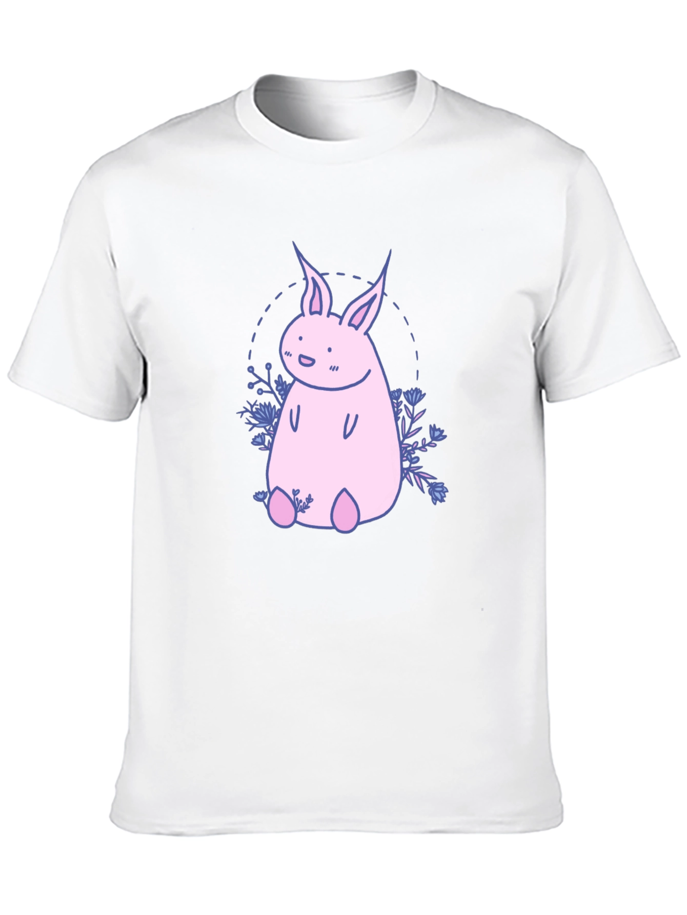 Black Cute Pink Bunny Graphic T-Shirt view 10