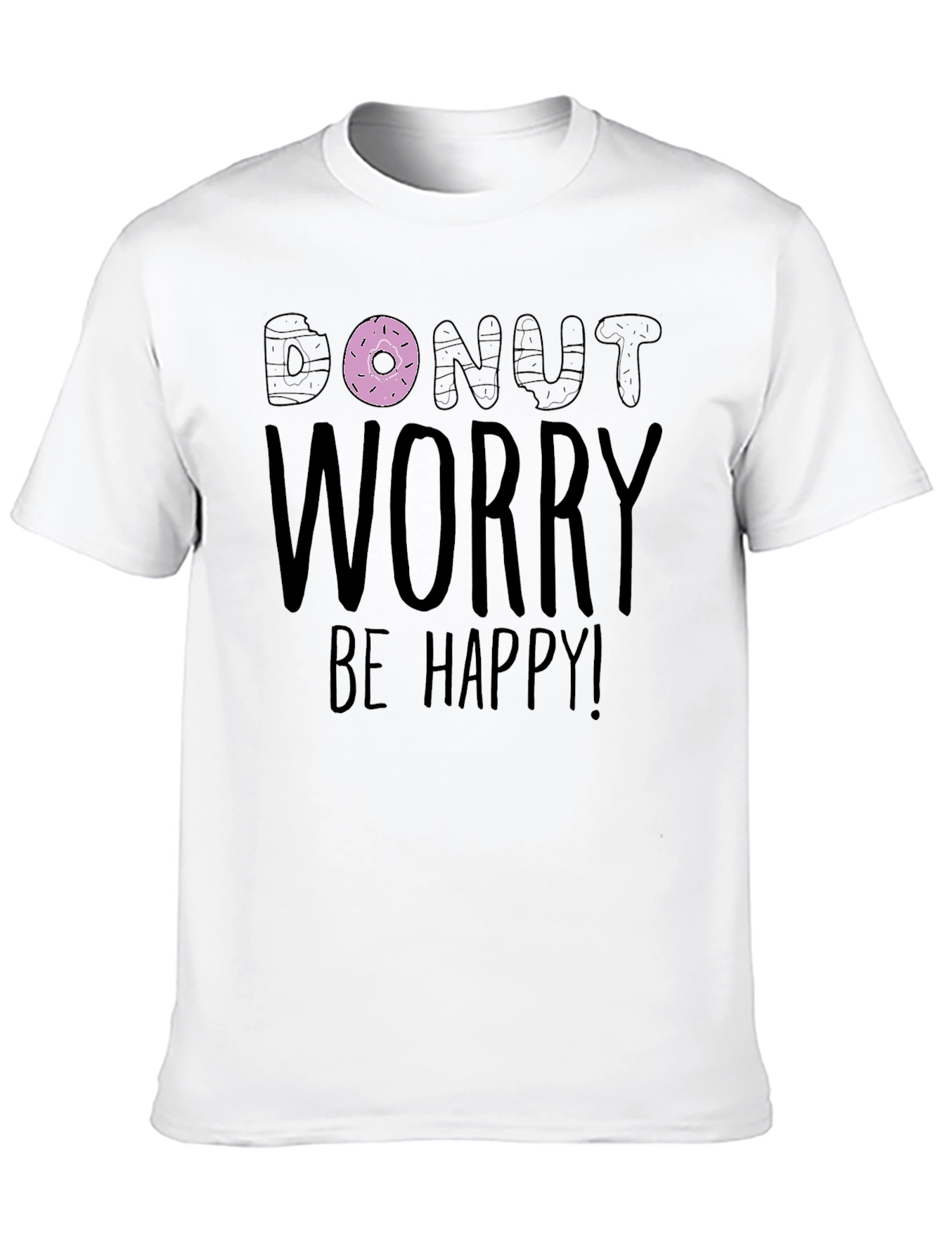Black Donut Worry Be Happy Graphic Tee view 10