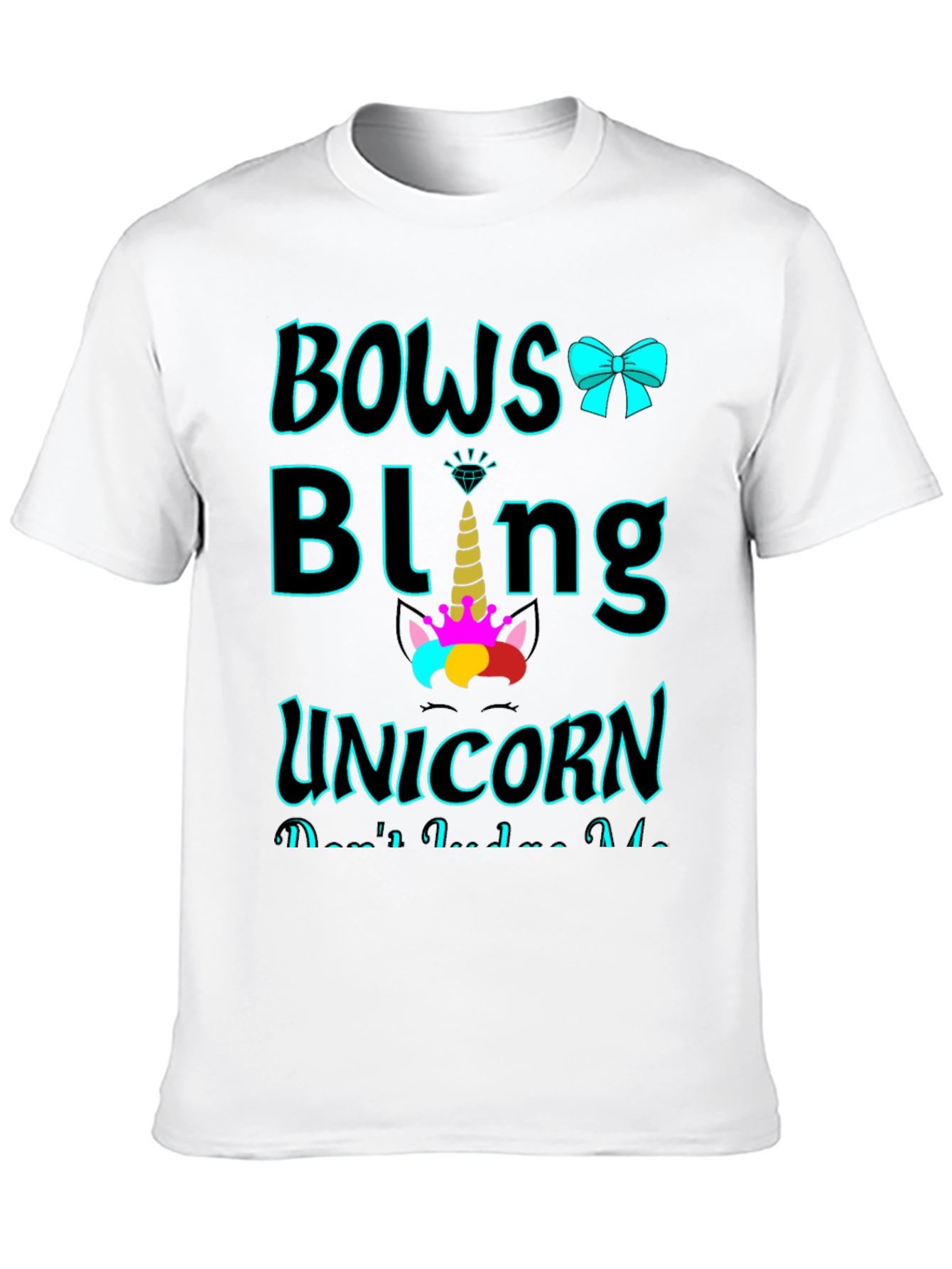 Black Bows Bling Unicorn Graphic Tee view 10