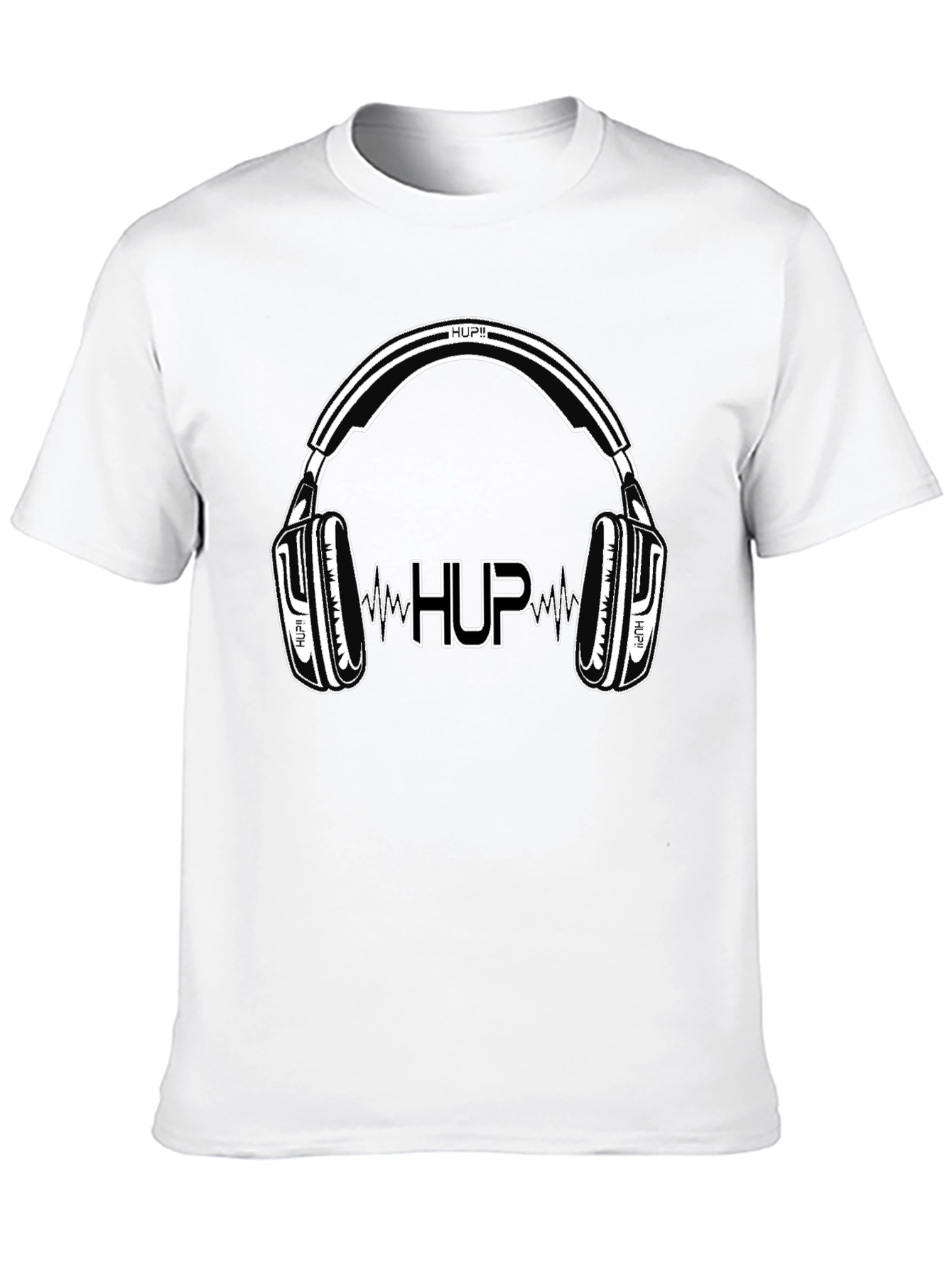 Black HUP Headphones Black Graphic T-Shirt view 10