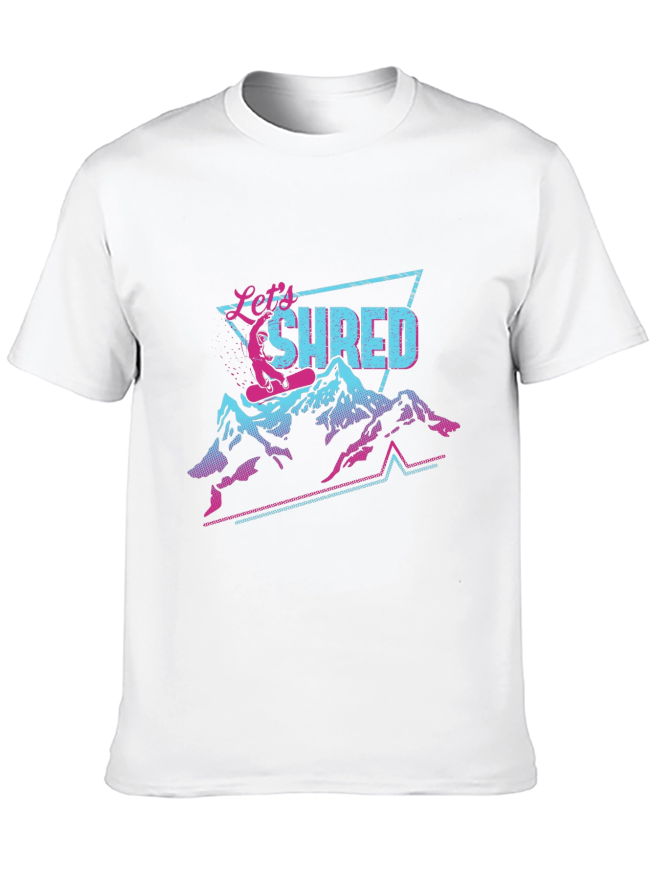 Black Let's Shred T-Shirt Retro Snowboard Design view 10