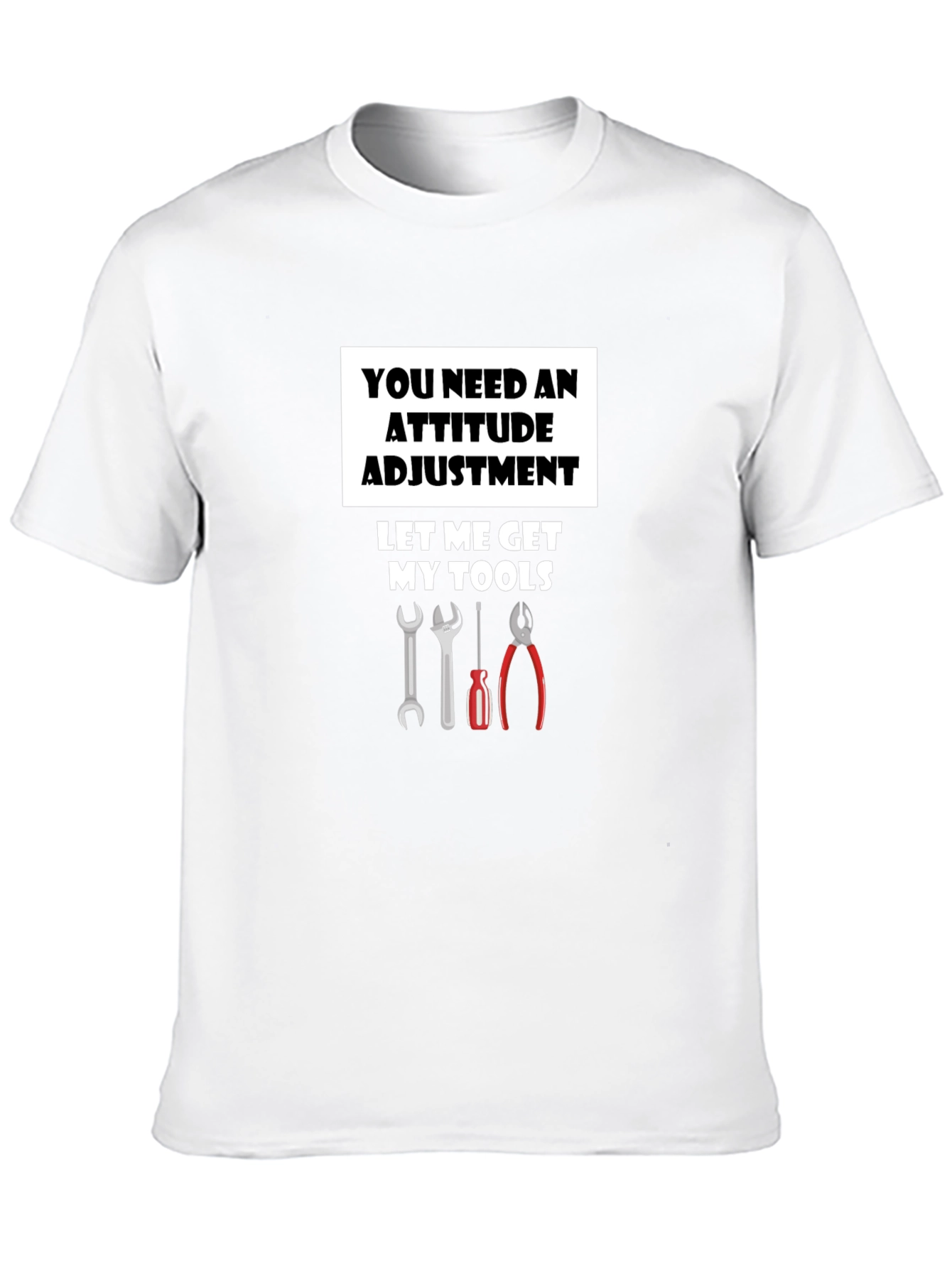 Black Attitude Adjustment Funny Mechanic T-Shirt view 10