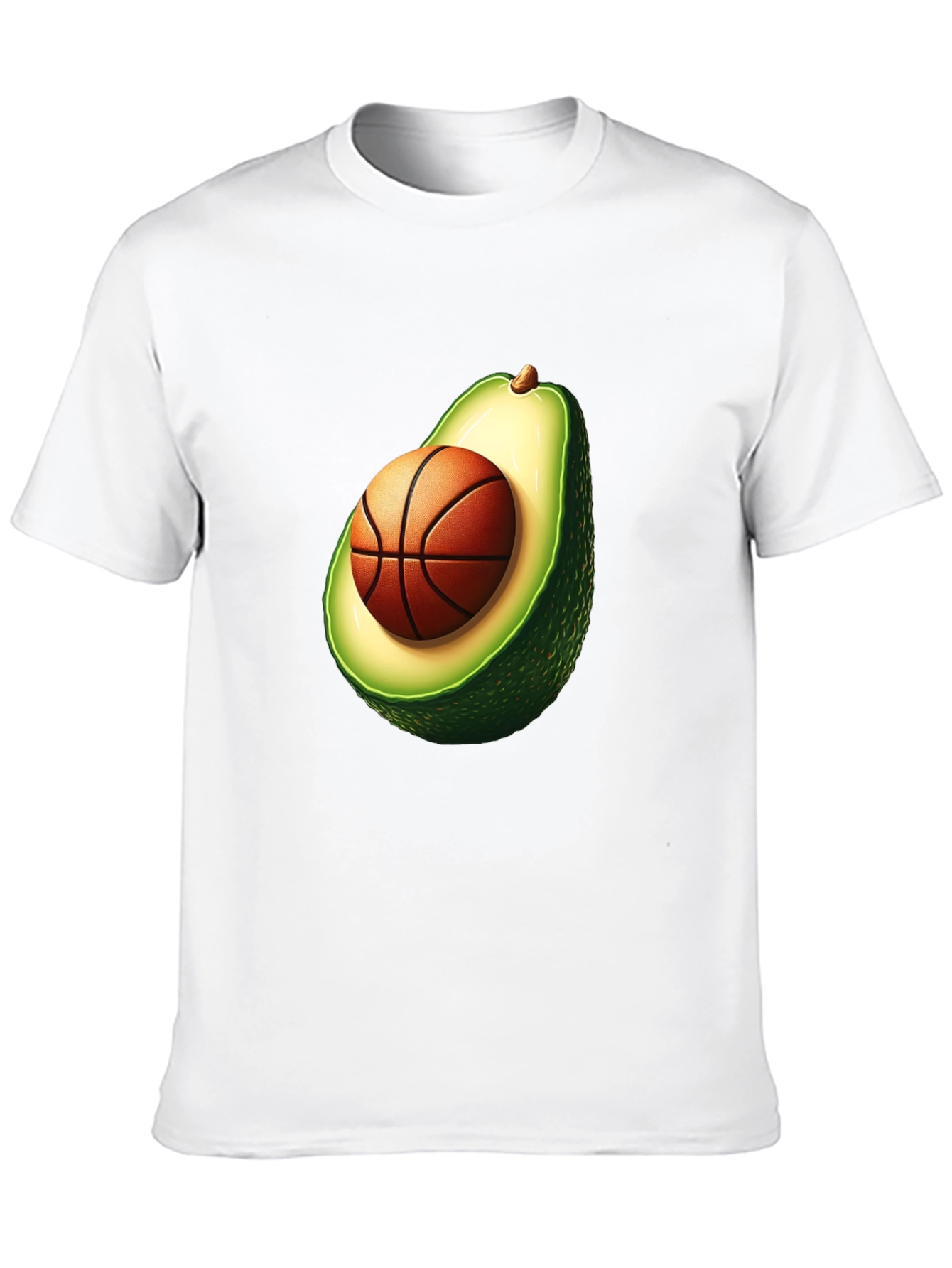 Black Avocado Basketball Graphic Tee - Unique Men's T-Shirt view 10