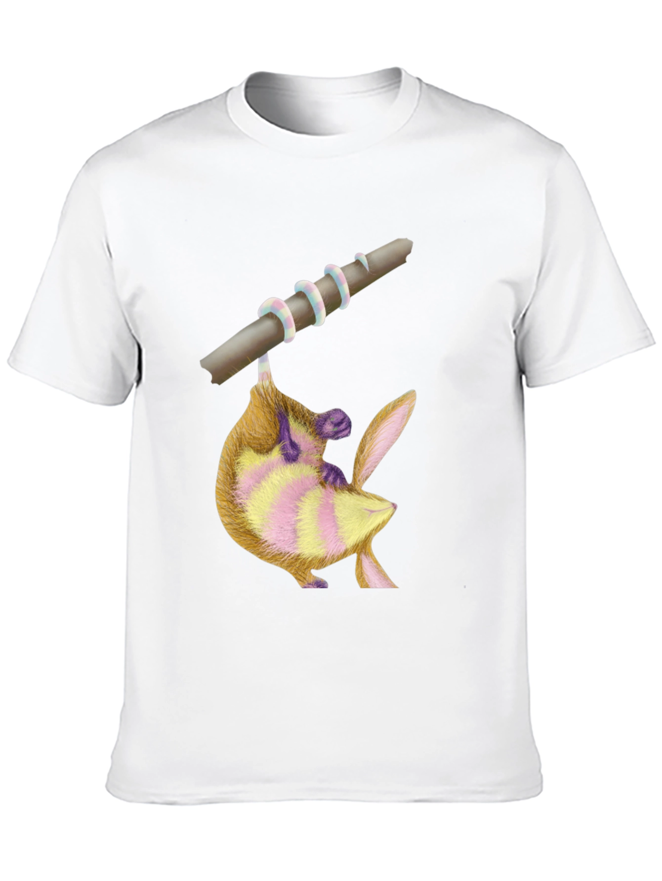 Black Cute Possum on Branch Graphic Tee view 10