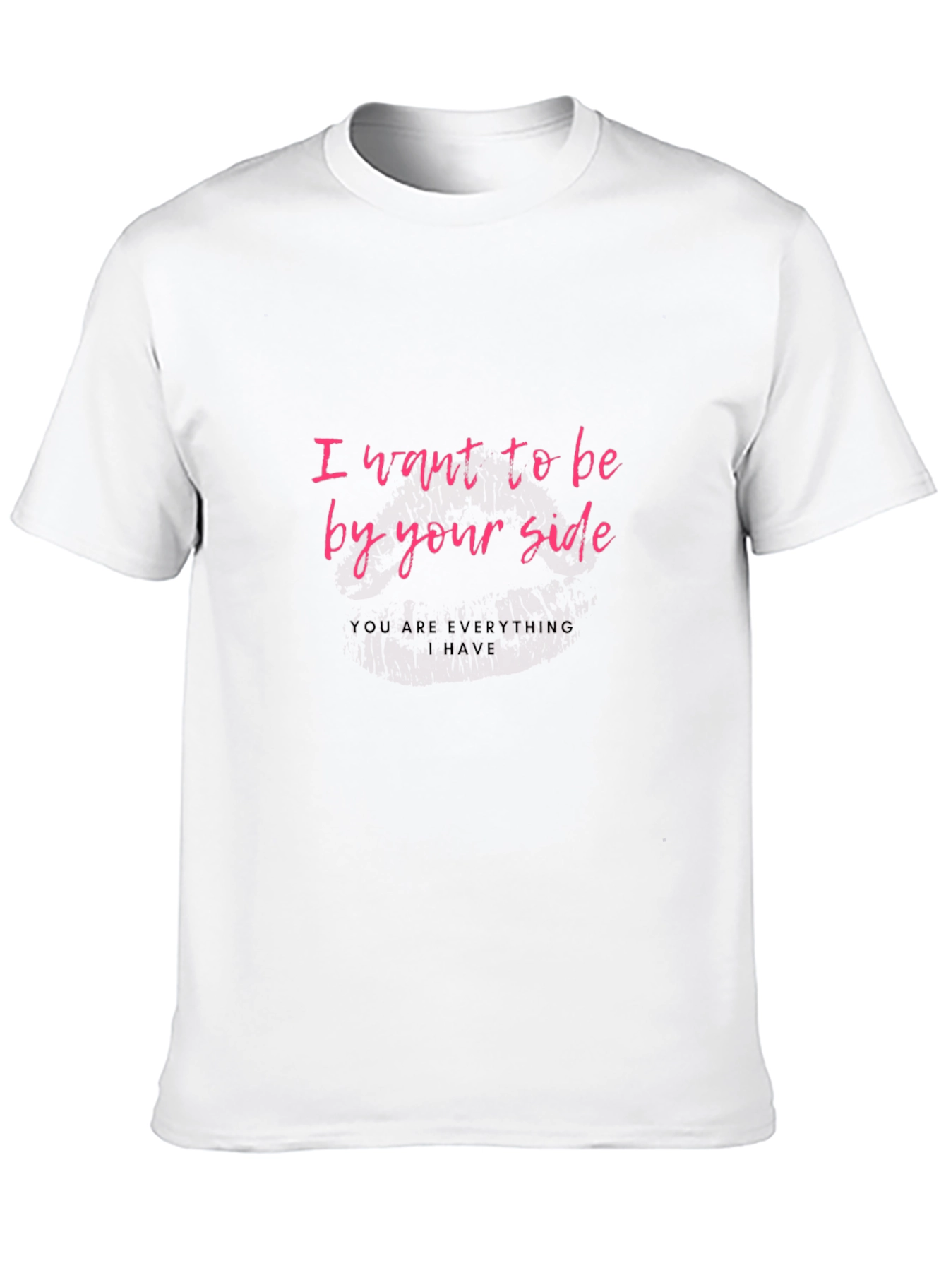 Black Romantic Statement T-Shirt - "I Want To Be By Your Side" view 10