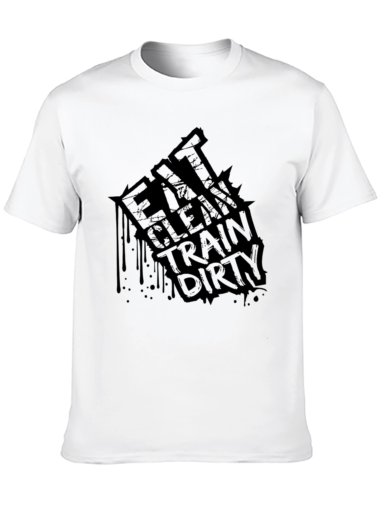 Black Eat Clean Train Dirty Graphic Tee view 10