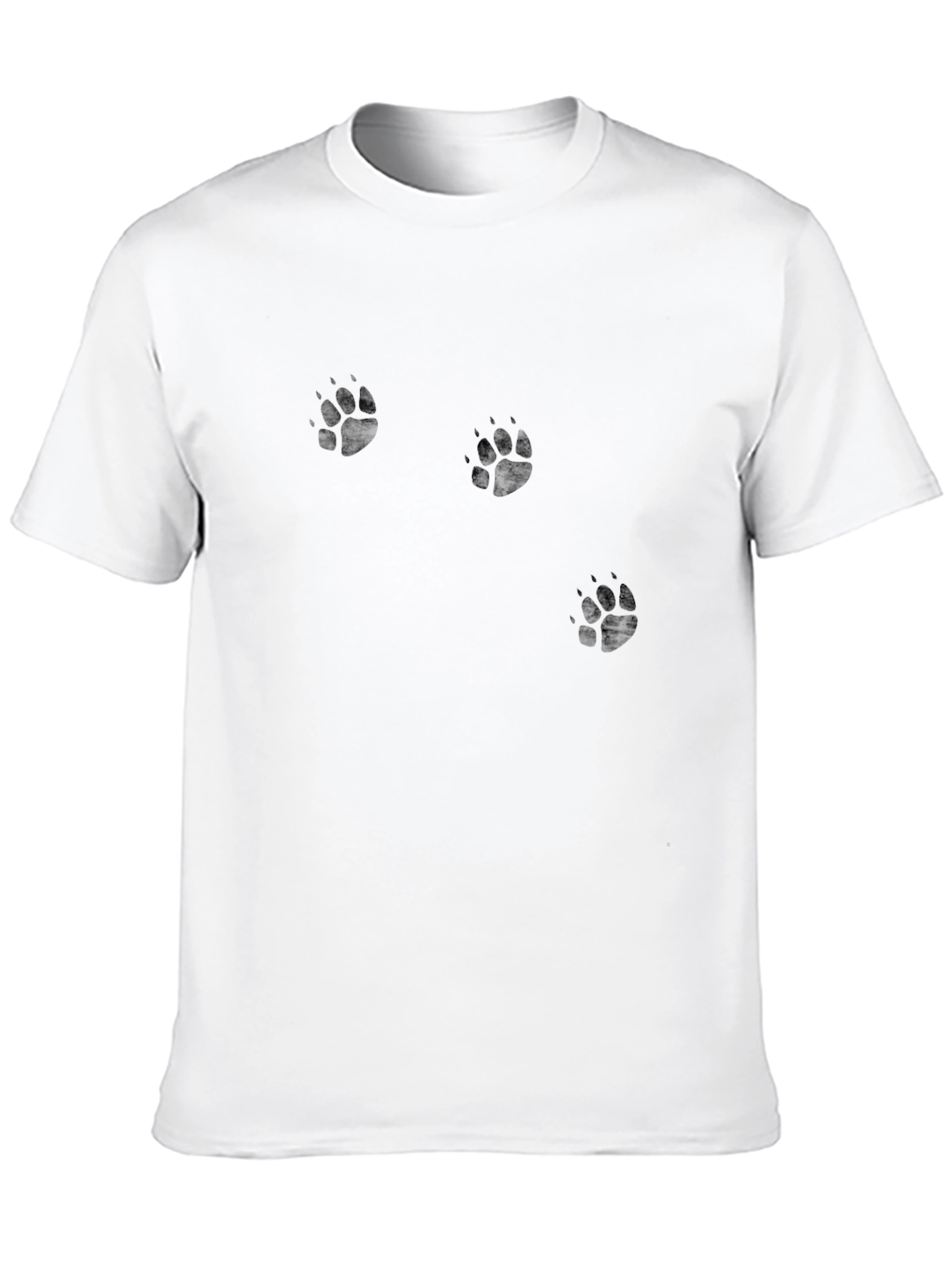 Black Men's Black Paw Print T-Shirt view 10