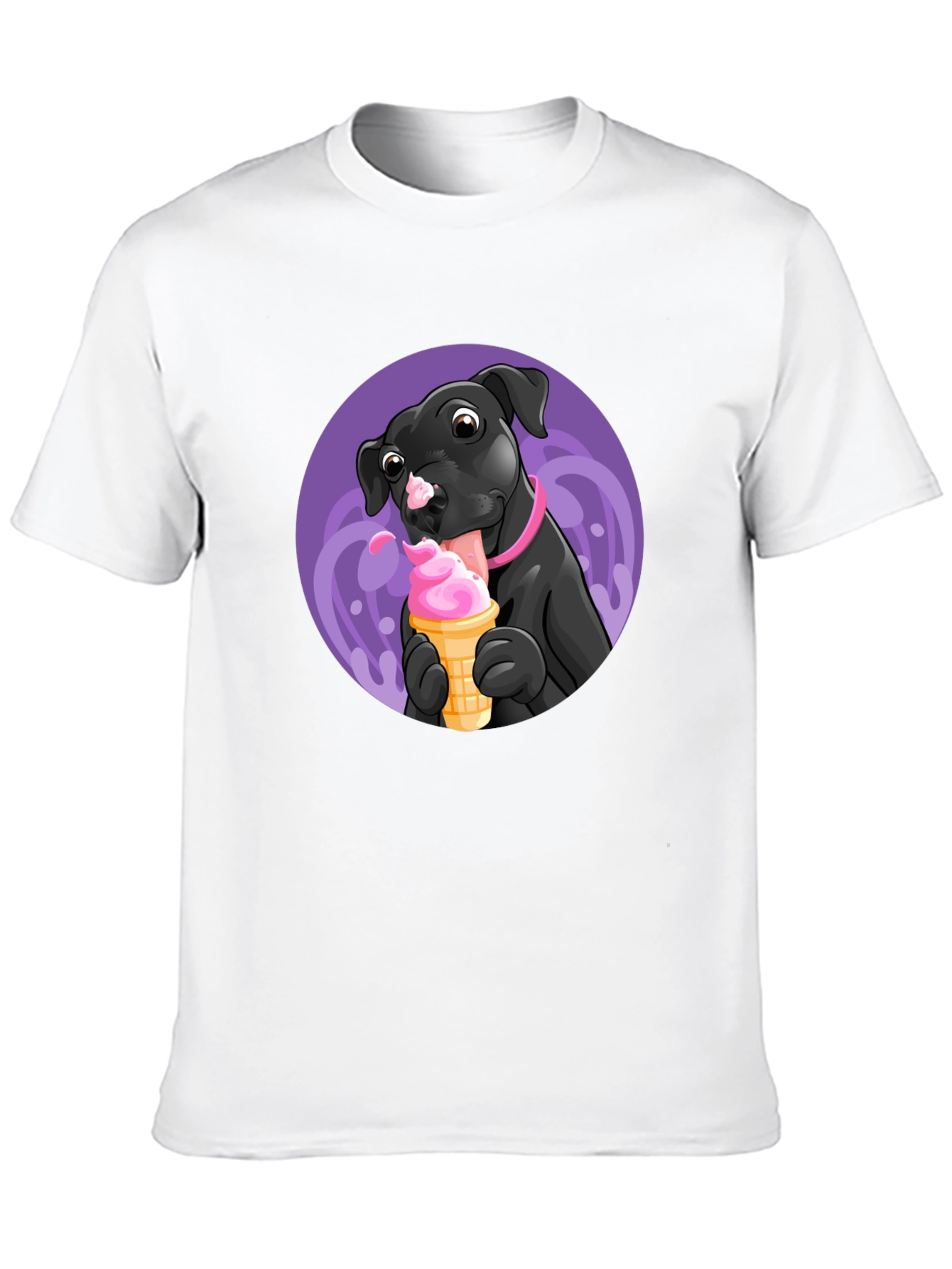 Black Dog Eating Ice Cream Graphic Tee - Black view 10