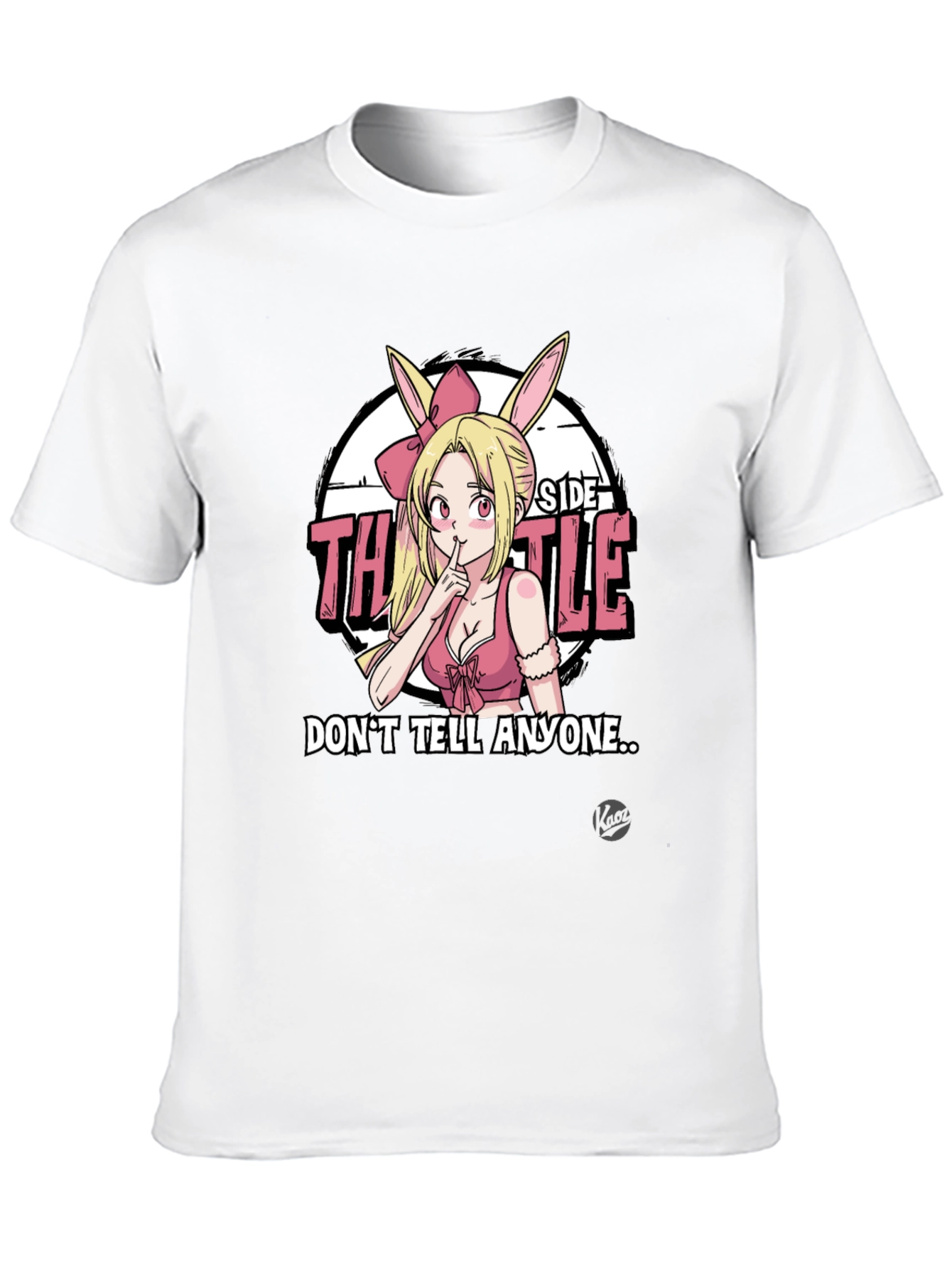 Black Anime Bunny Girl Graphic Tee - "Don't Tell Anyone..." view 10