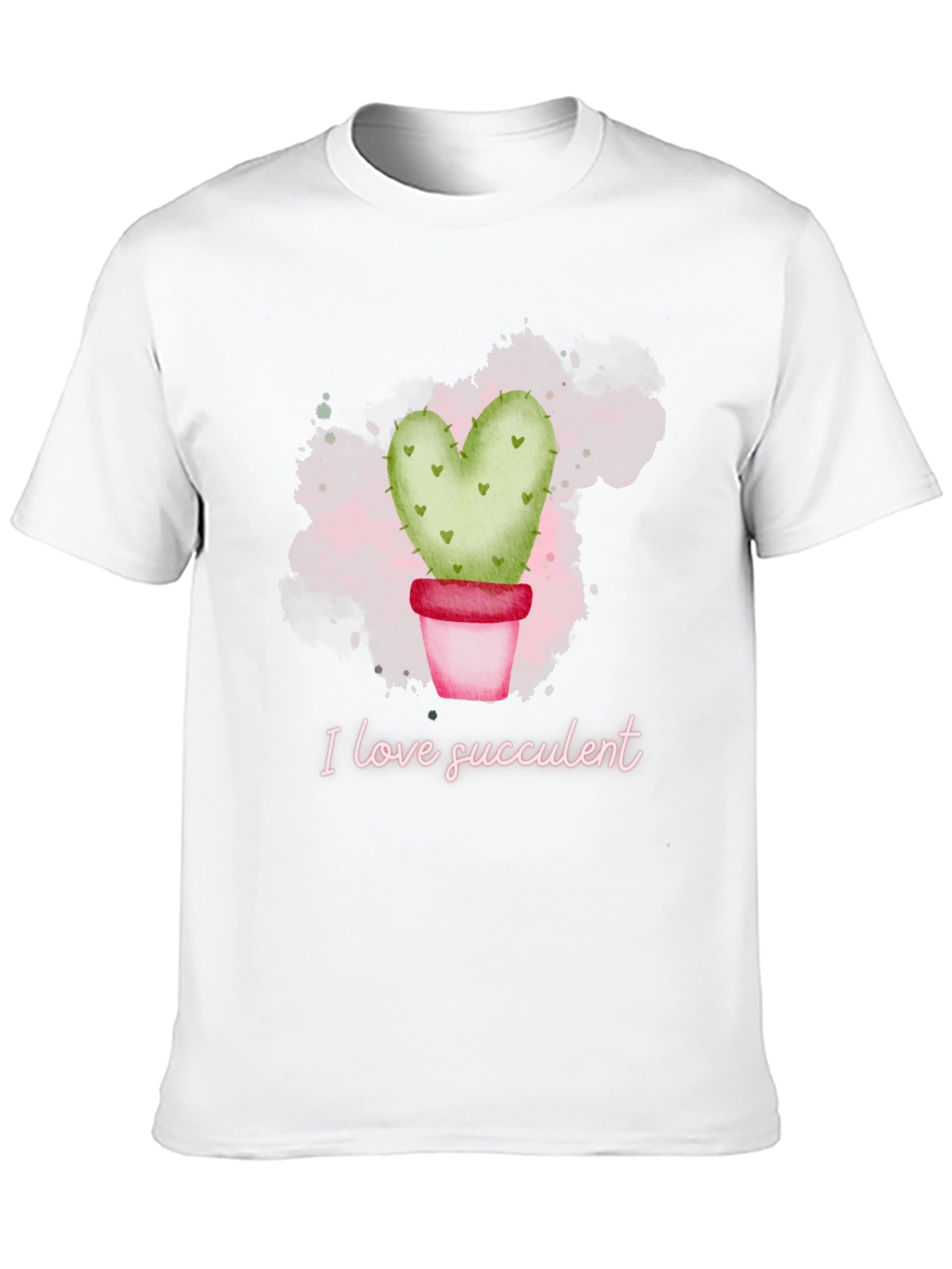 Black I Love Succulent T-Shirt - Heart Cactus view 10