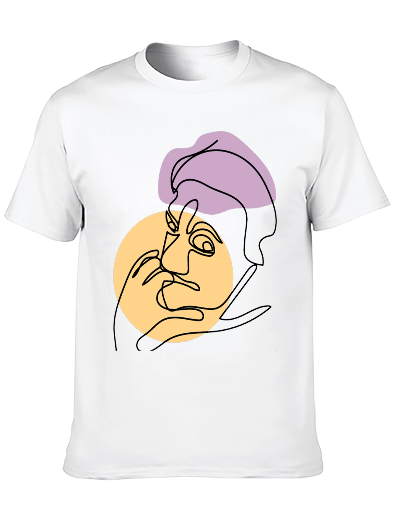 Black Abstract Face Graphic Tee view 10