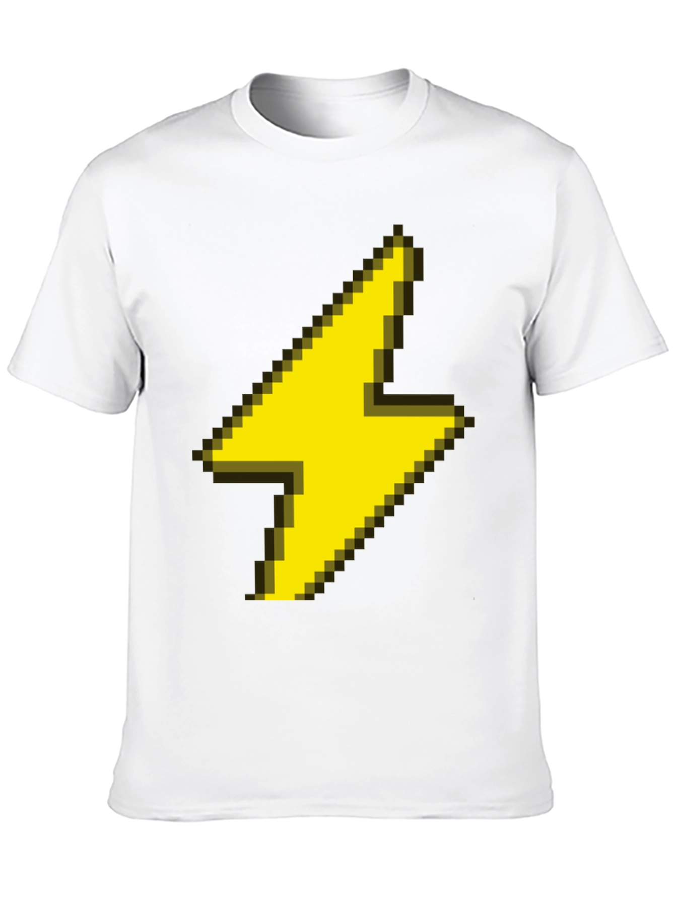 Black Pixel Lightning Bolt Graphic Tee - Black Casual Shirt view 10