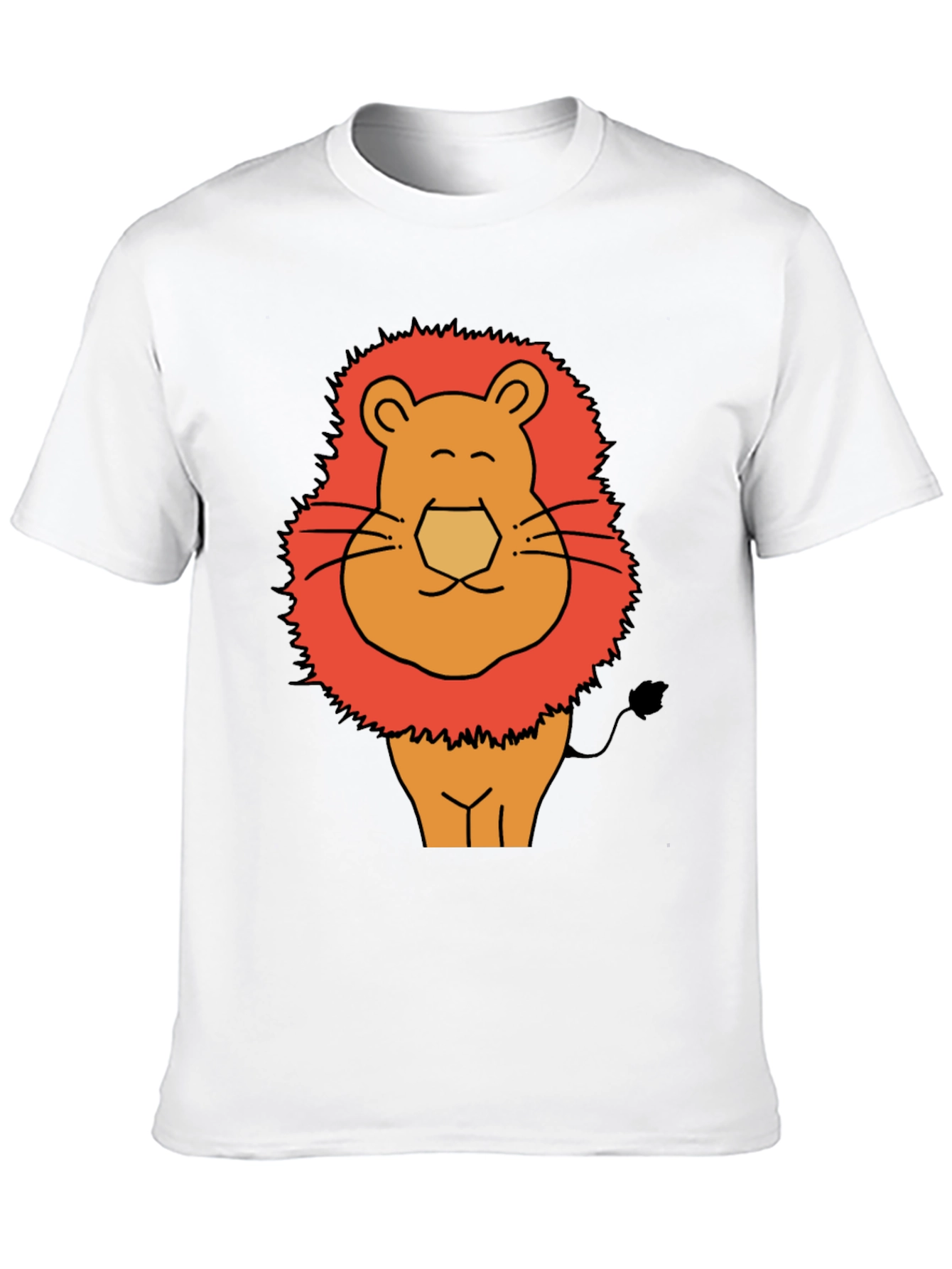 Black Funny Lion Graphic Tee - Men's Black T-Shirt view 10