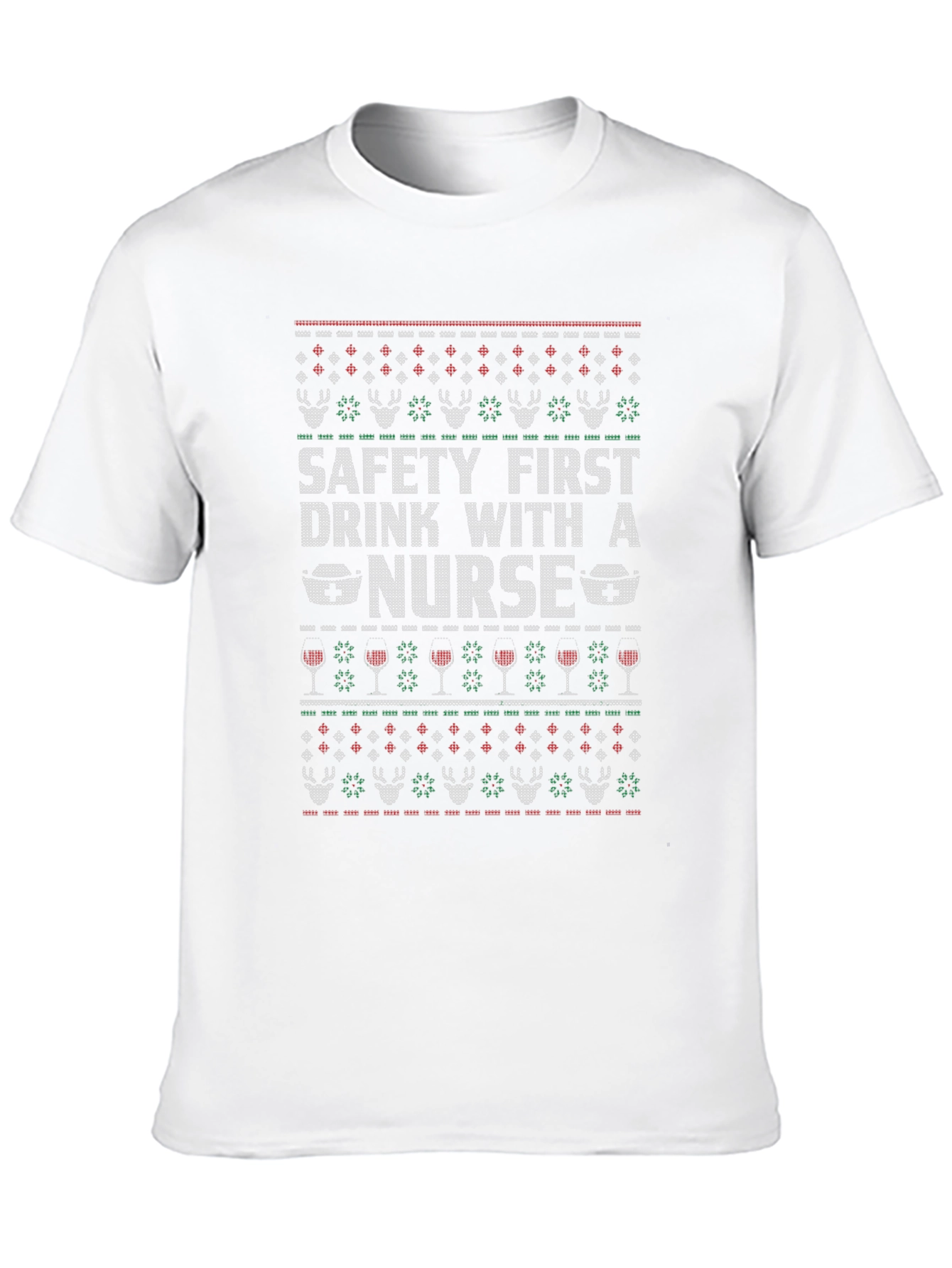 Black Funny Nurse Ugly Christmas Sweater T-Shirt view 10