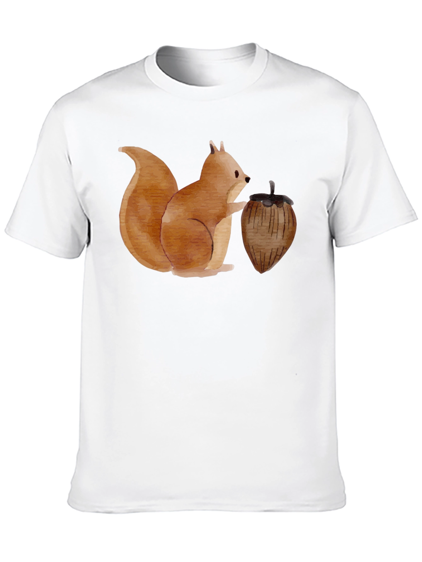 Black Squirrel & Nut Graphic Tee - Black Cotton Casual Comfort view 10