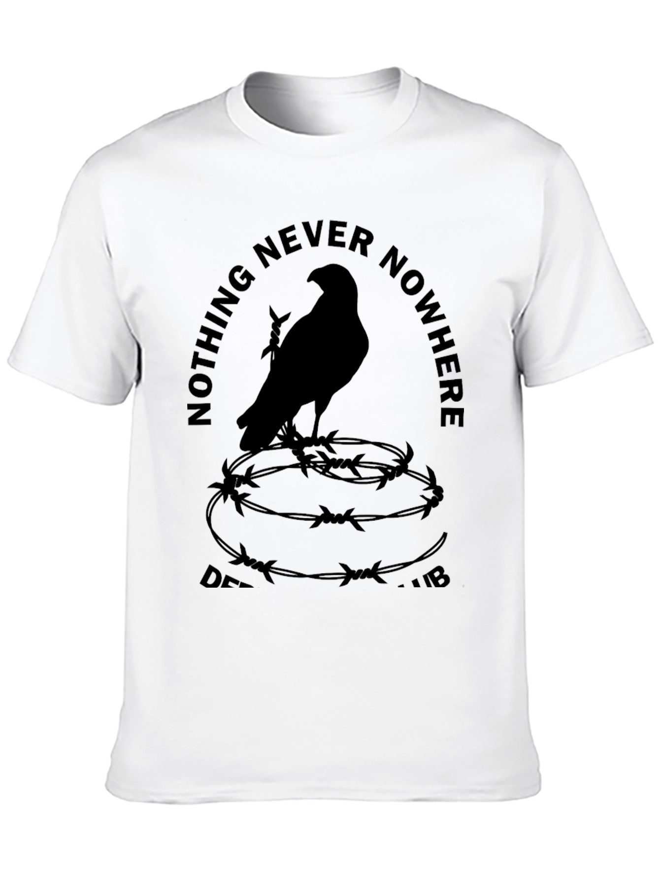 Black Nothing Never Nowhere Black Graphic T-Shirt view 10