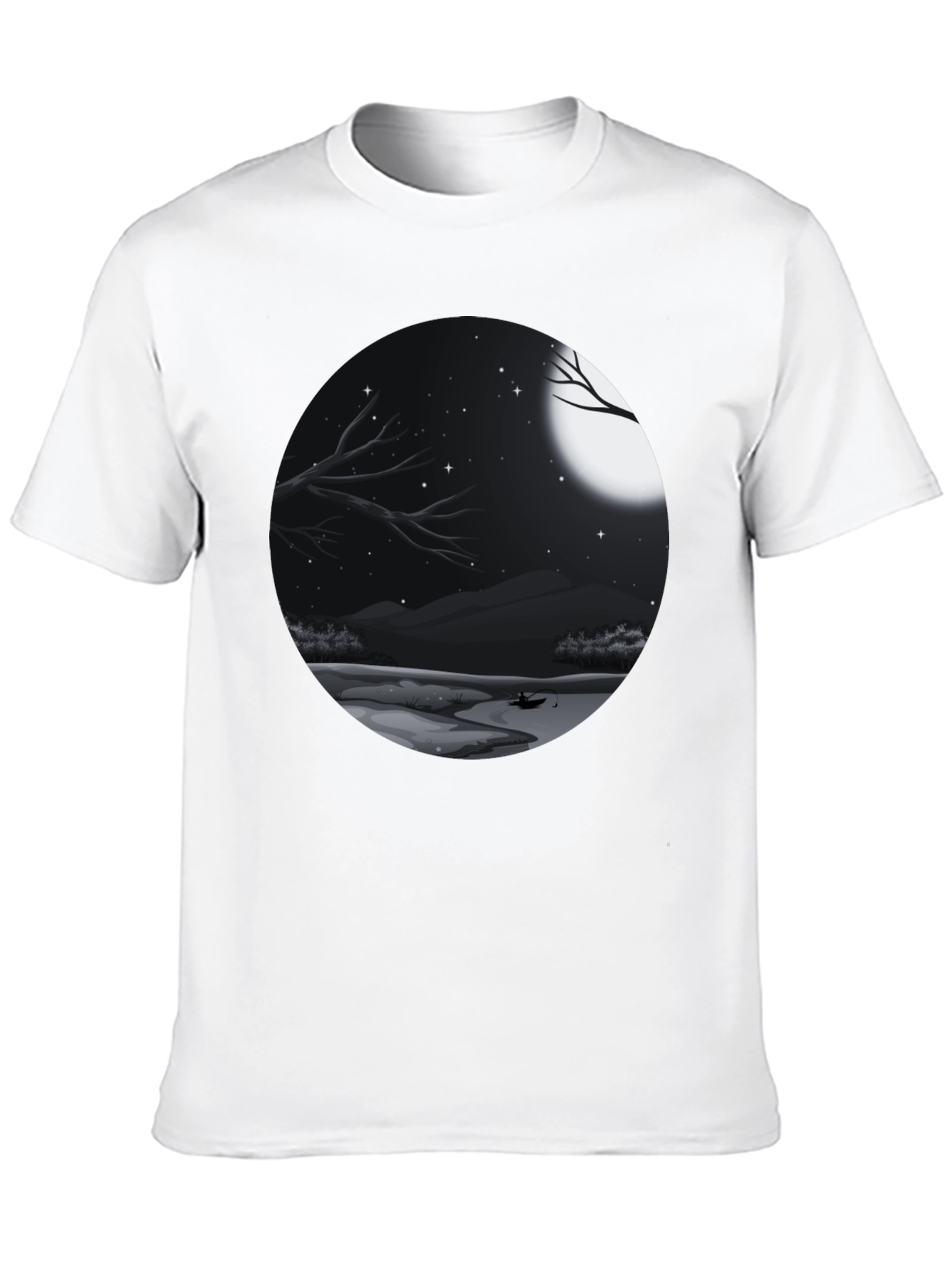 Black Moonlit Lake Graphic Tee - Black view 10