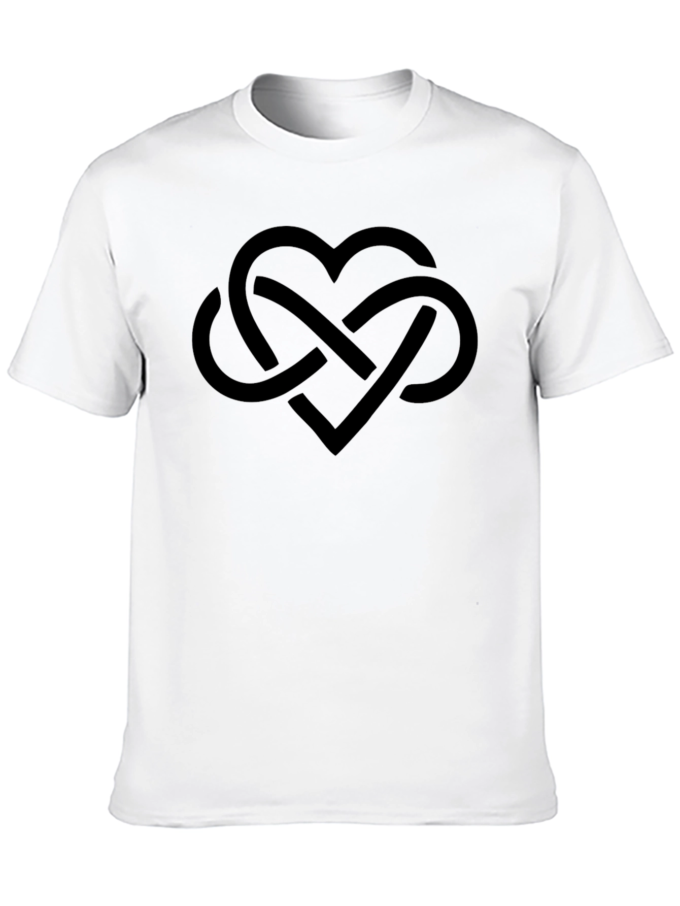 Black Heart Infinity Knot Graphic Tee - Unisex Soft Cotton T-Shirt view 10