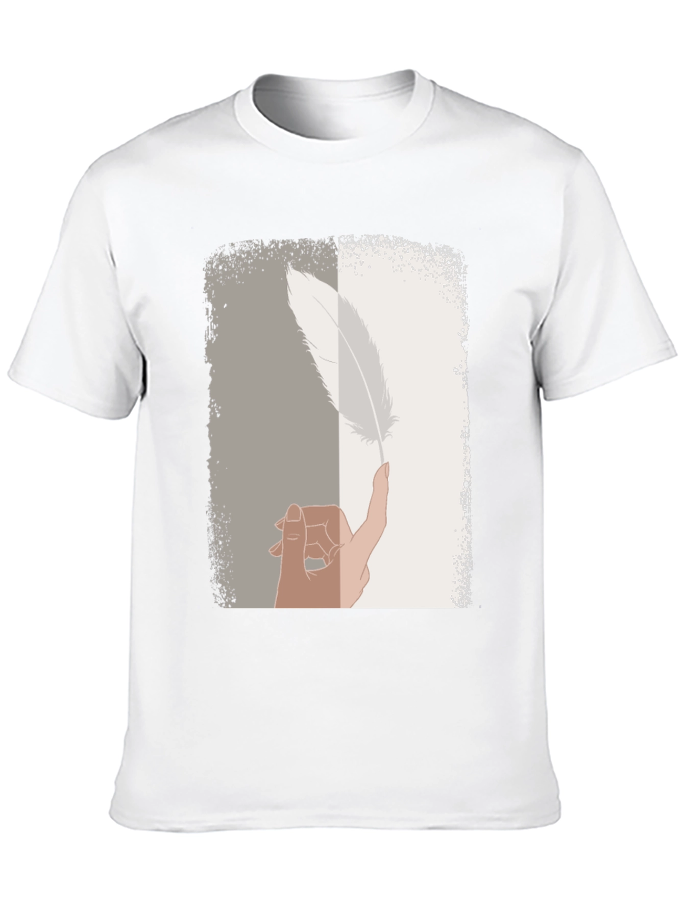 Black Feather Balance Graphic Tee - Casual Cotton Shirt view 10