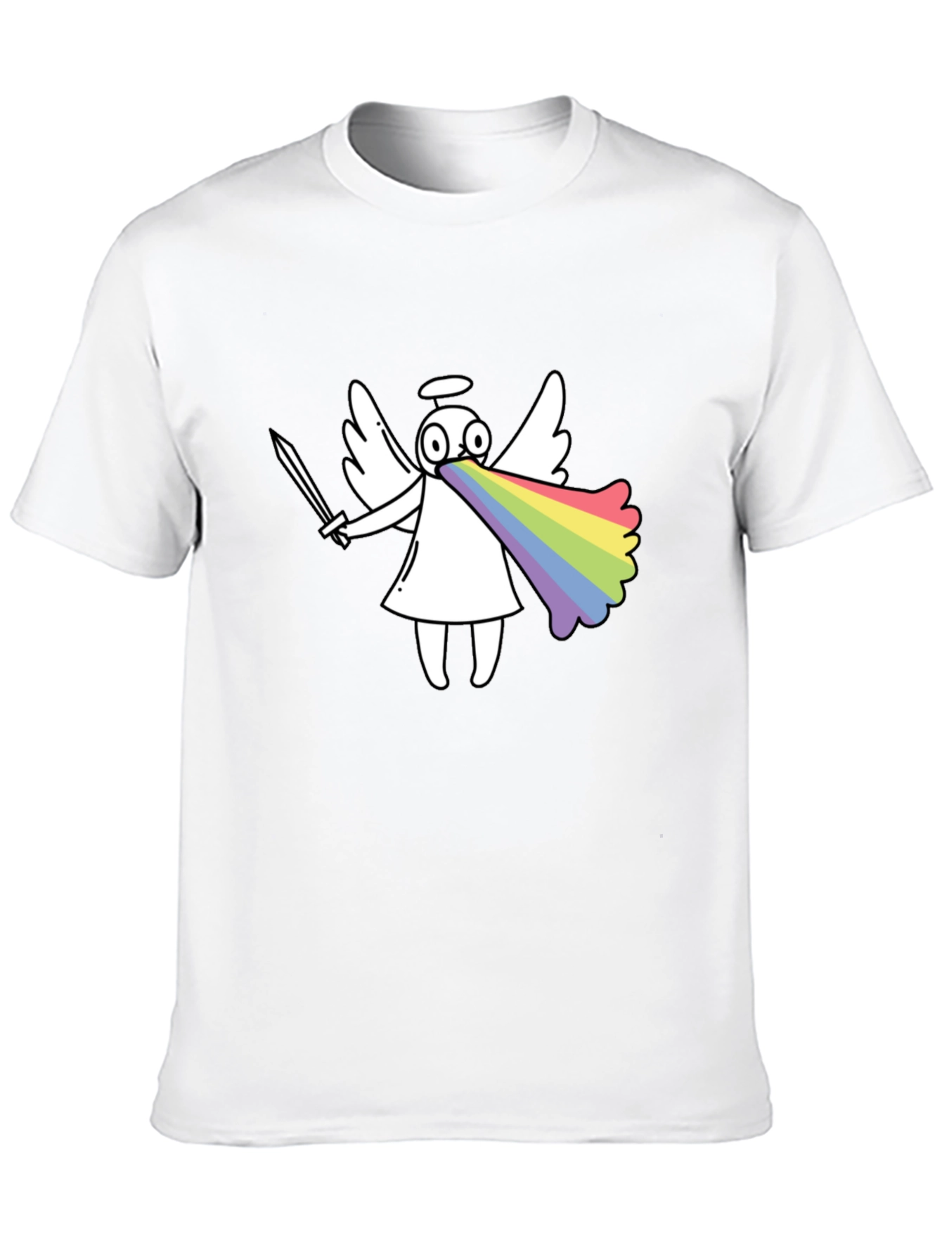 Black Rainbow Angel Graphic T-Shirt view 10