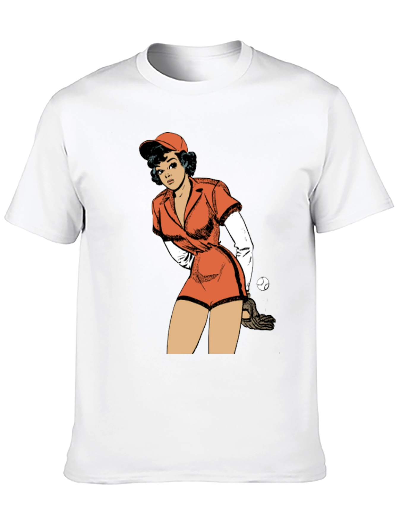 Black Retro Baseball Girl Graphic T-Shirt view 10