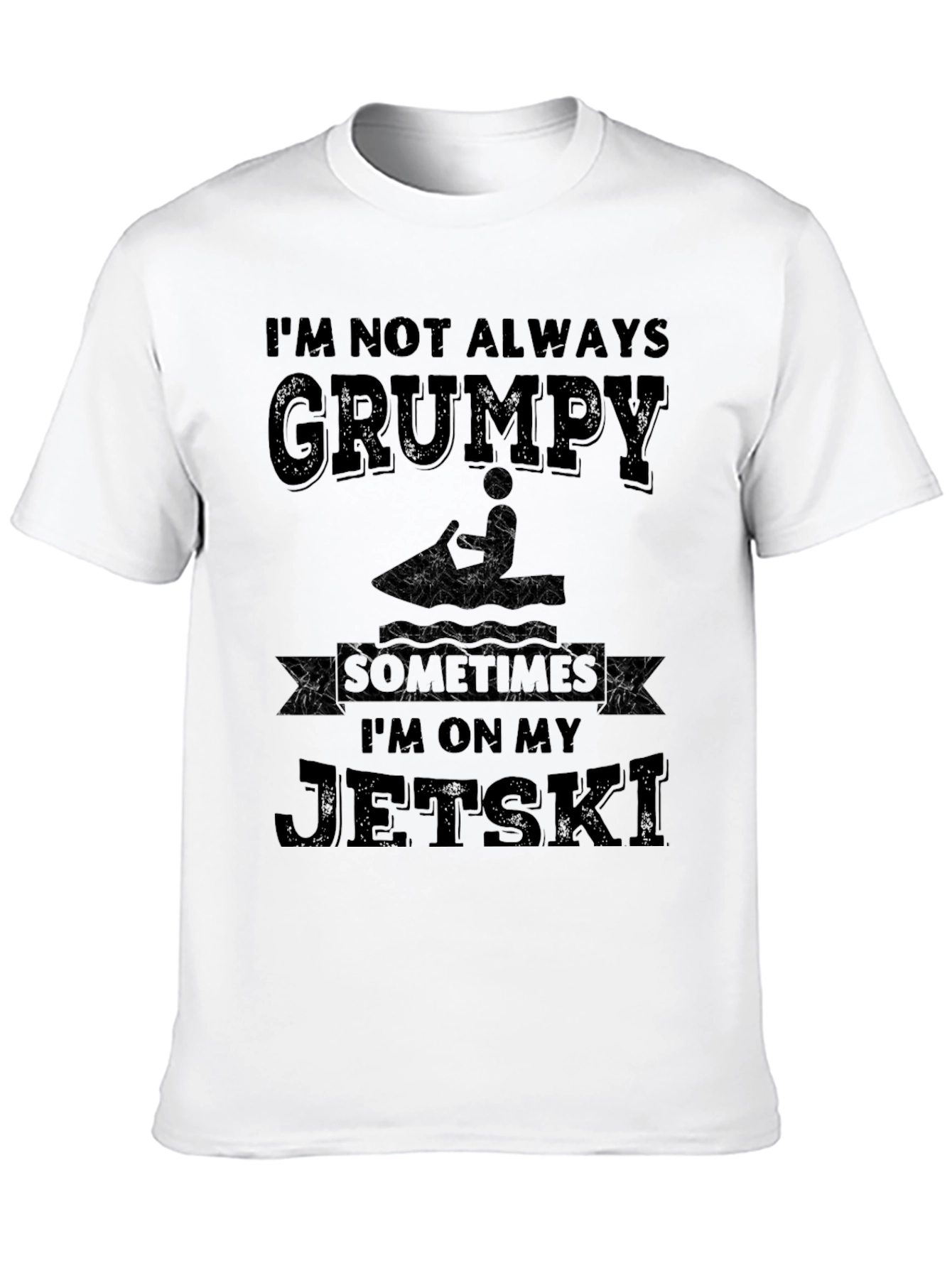 Black Grumpy Jet Ski Graphic T-Shirt view 10