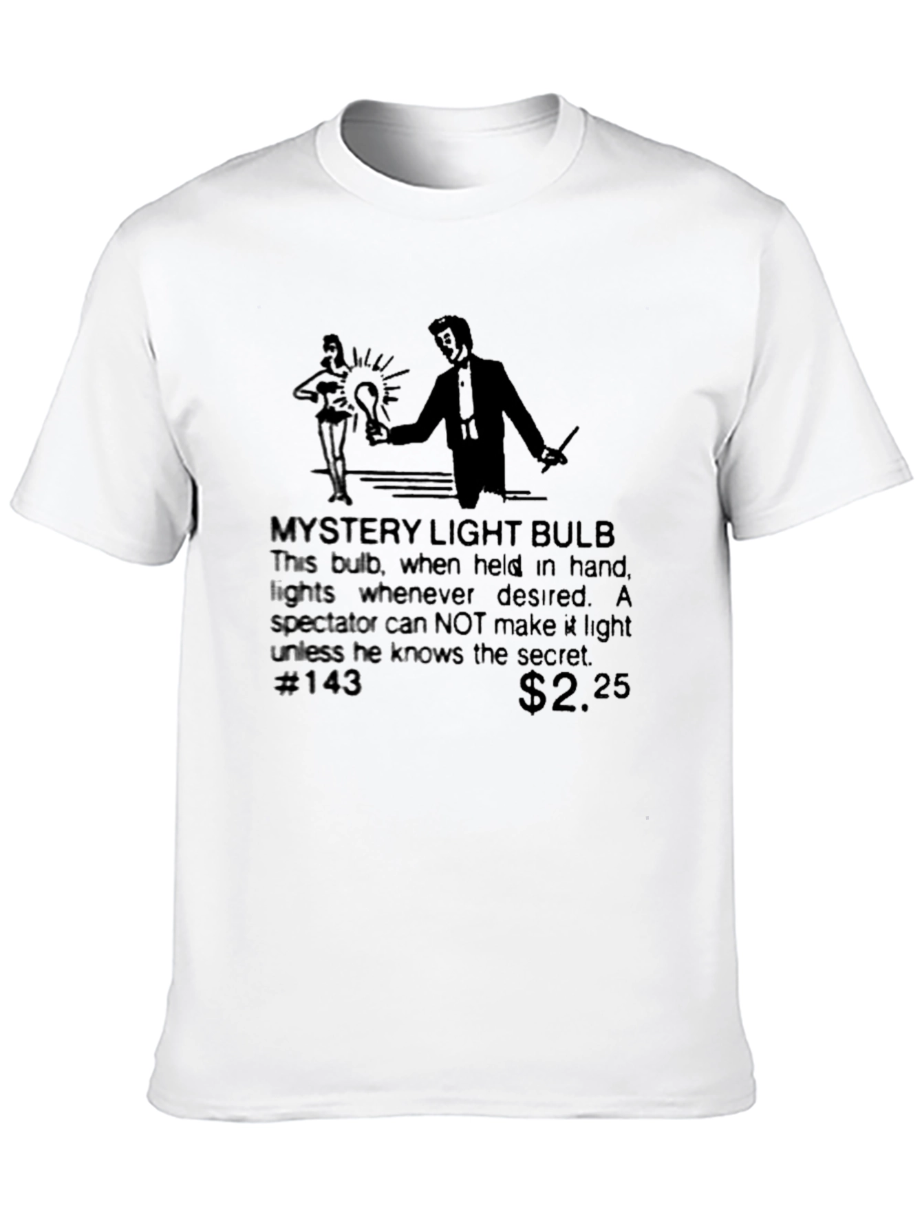 Black Mystery Light Bulb T-Shirt - Magic Trick Tee view 10