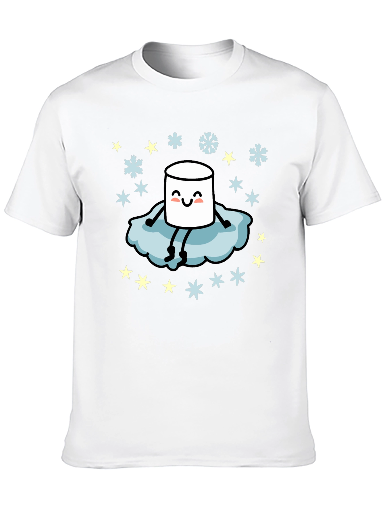 Black Marshmallow on Cloud T-Shirt view 10