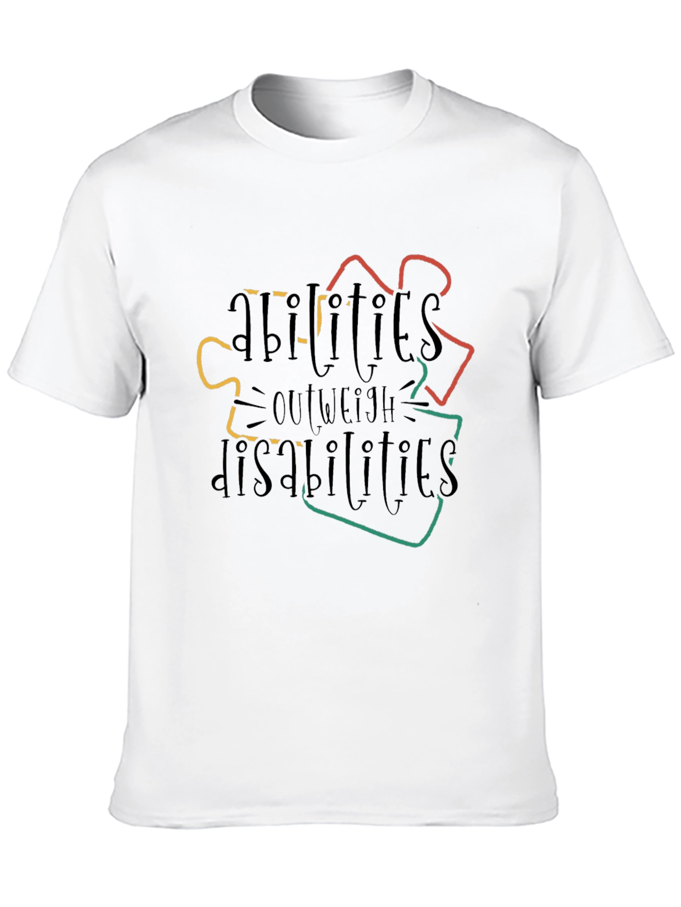 Black Autism Awareness T-Shirt: Abilities Outweigh Disabilities view 10