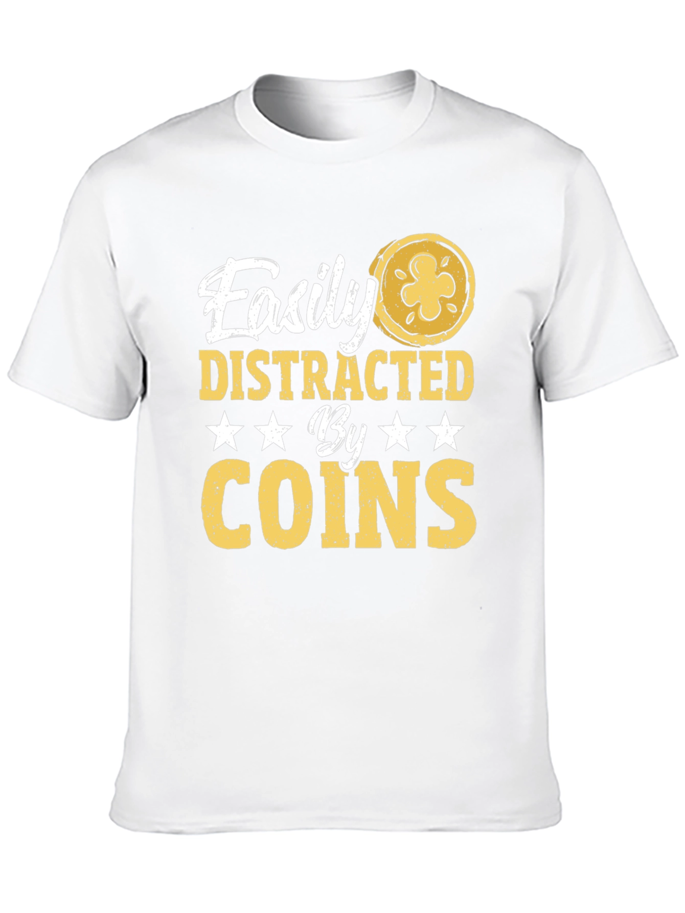 Black Easily Distracted by Coins - Graphic T-Shirt view 10