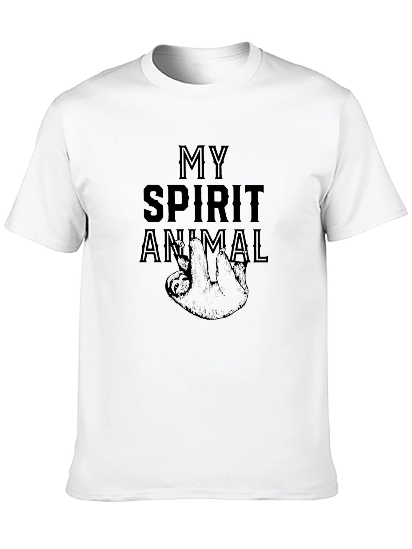 Black My Spirit Animal Sloth Graphic T-Shirt view 10