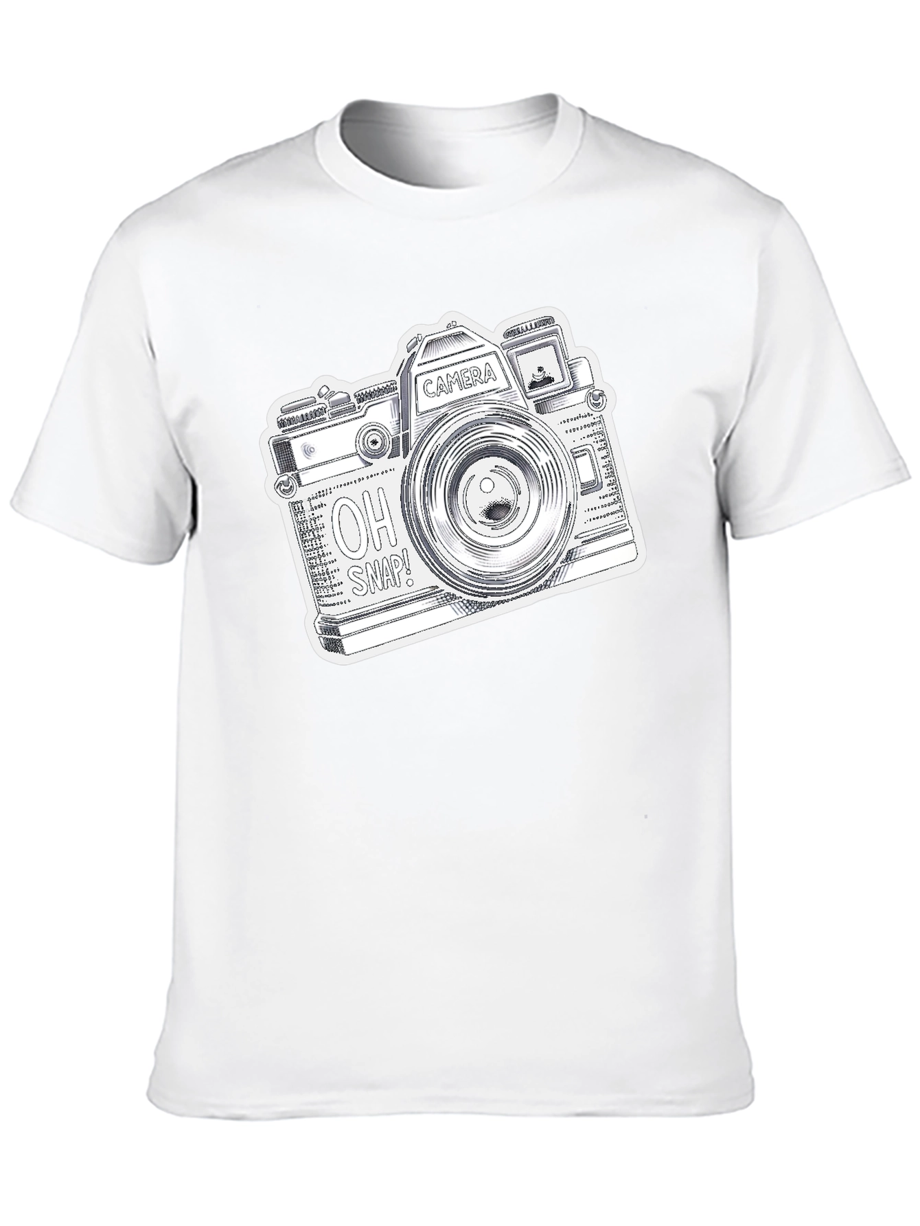 Black Retro Camera Graphic Print Black T-Shirt view 10