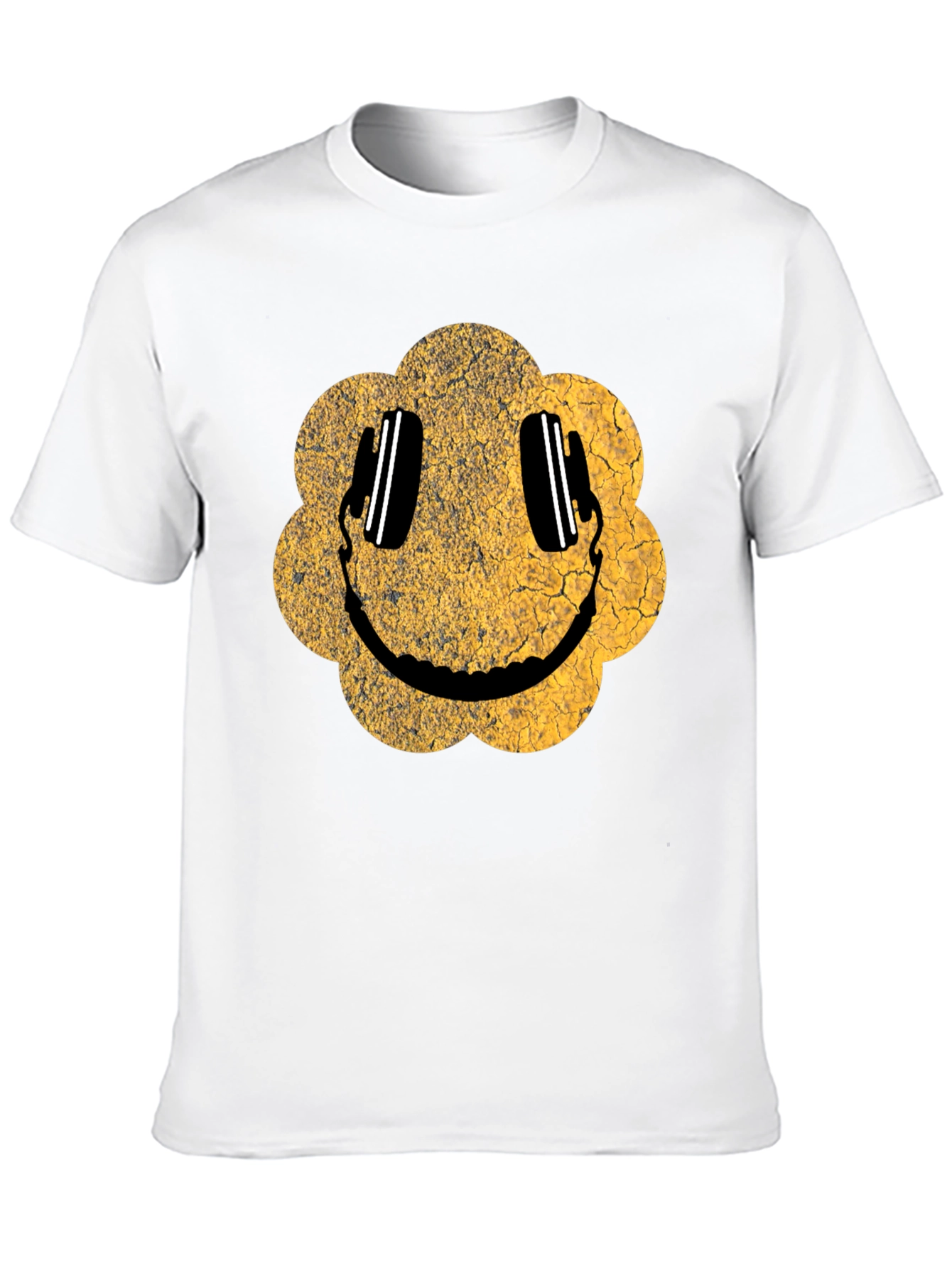 Black Vintage Smiley Face Graphic Tee view 10