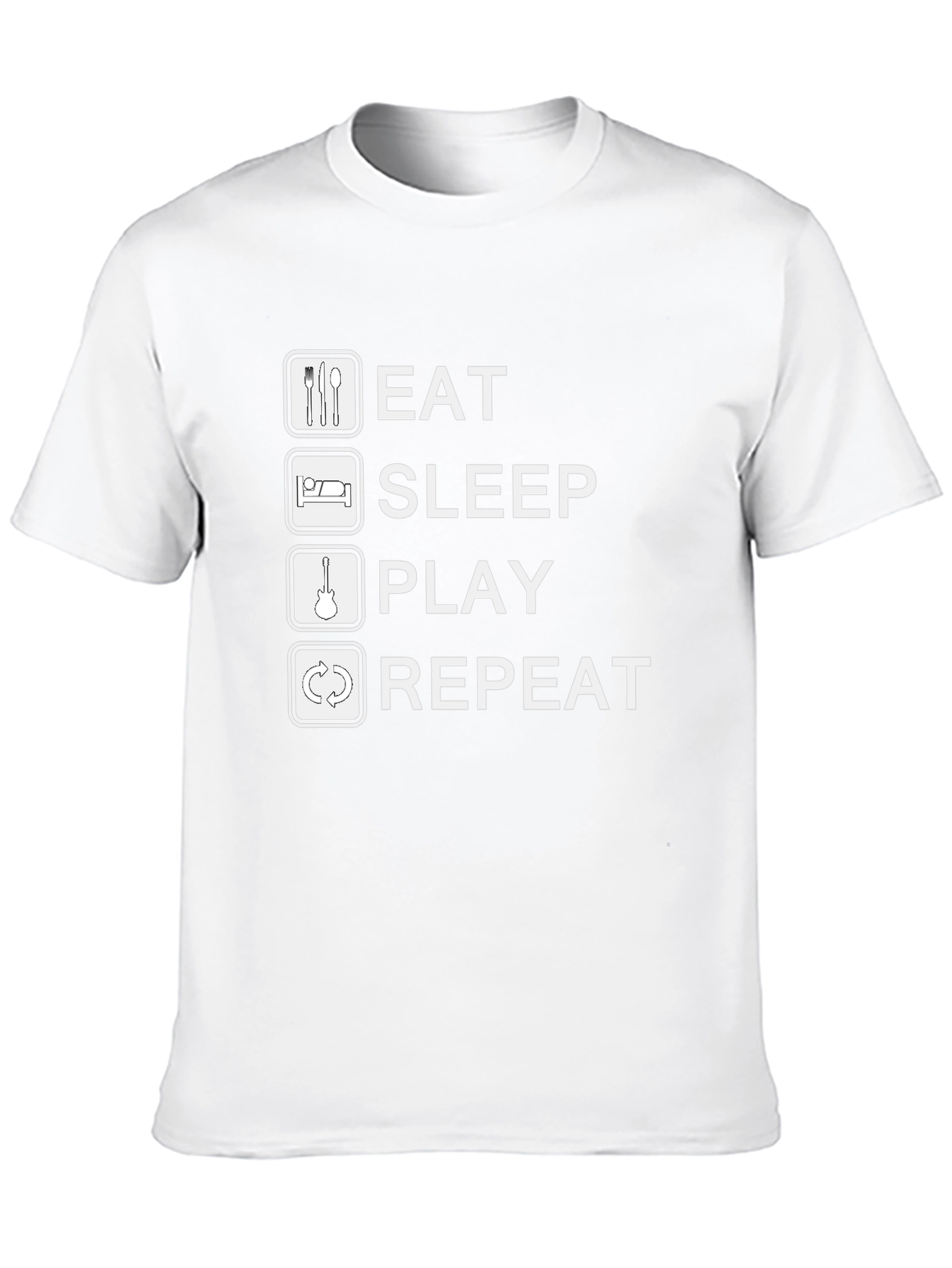 Black Eat Sleep Play Repeat Black Graphic Tee Shirt view 10