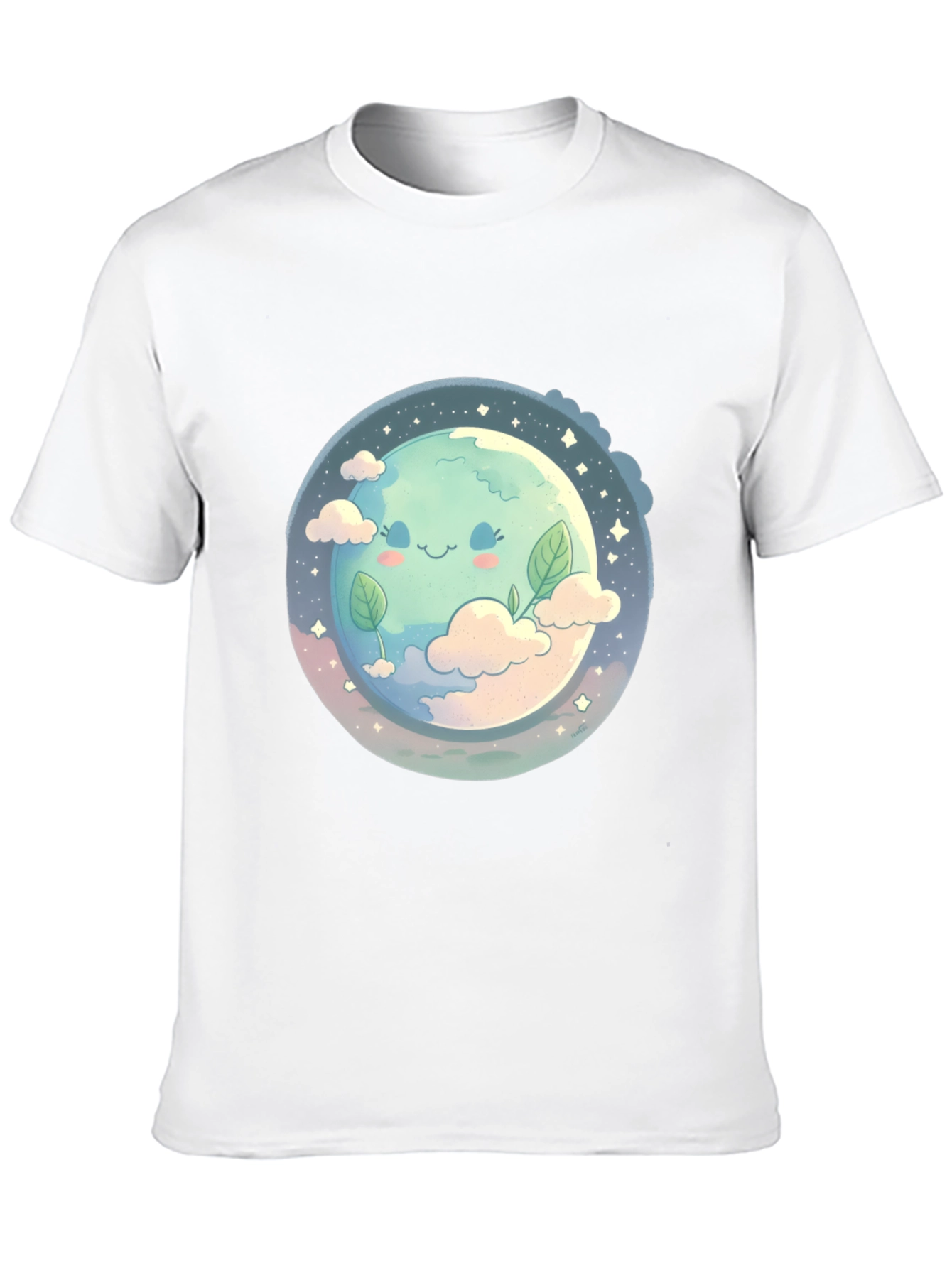 Black Cute Earth Graphic Black T-Shirt view 10