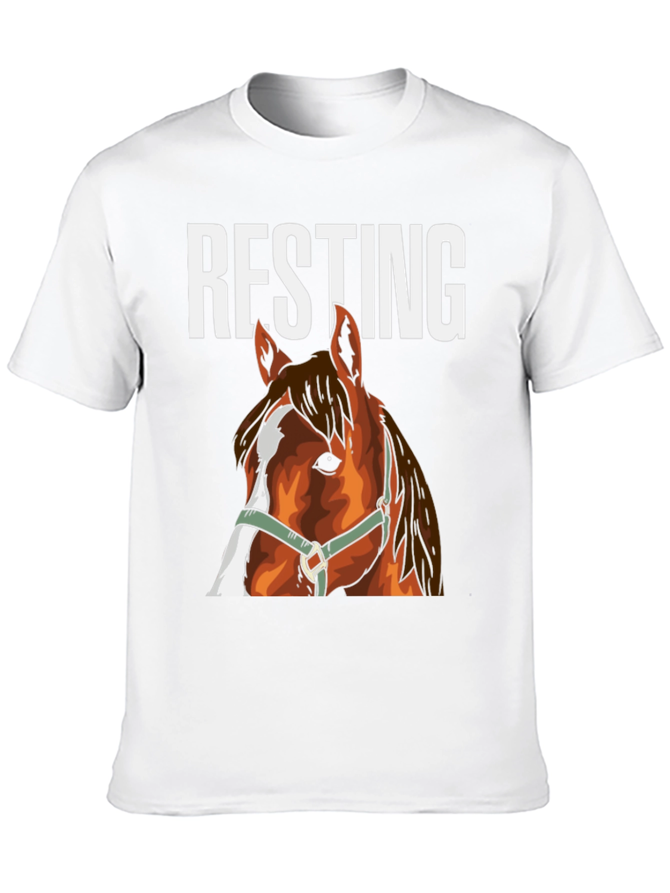 Black Resting Horse Face Graphic Tee view 10