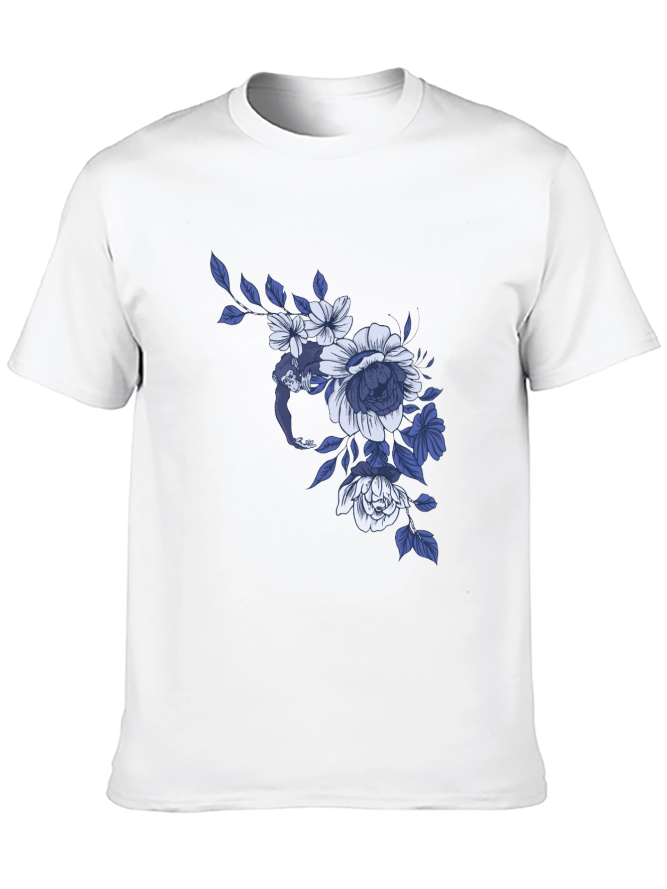 Black Floral Monkey Graphic Tee - Modern Casual Style view 10