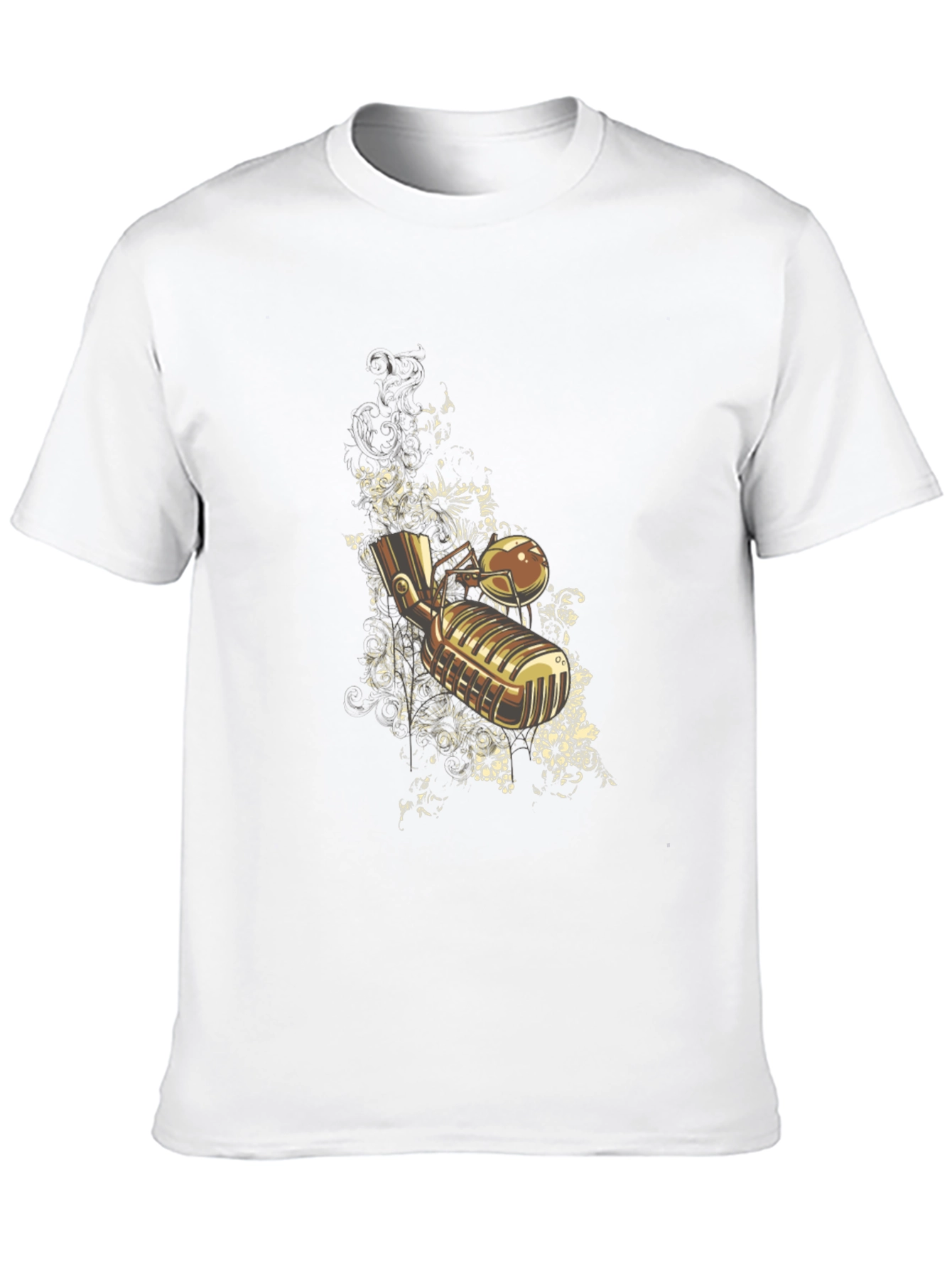 Black Vintage Microphone Graphic Tee - Retro Style view 10