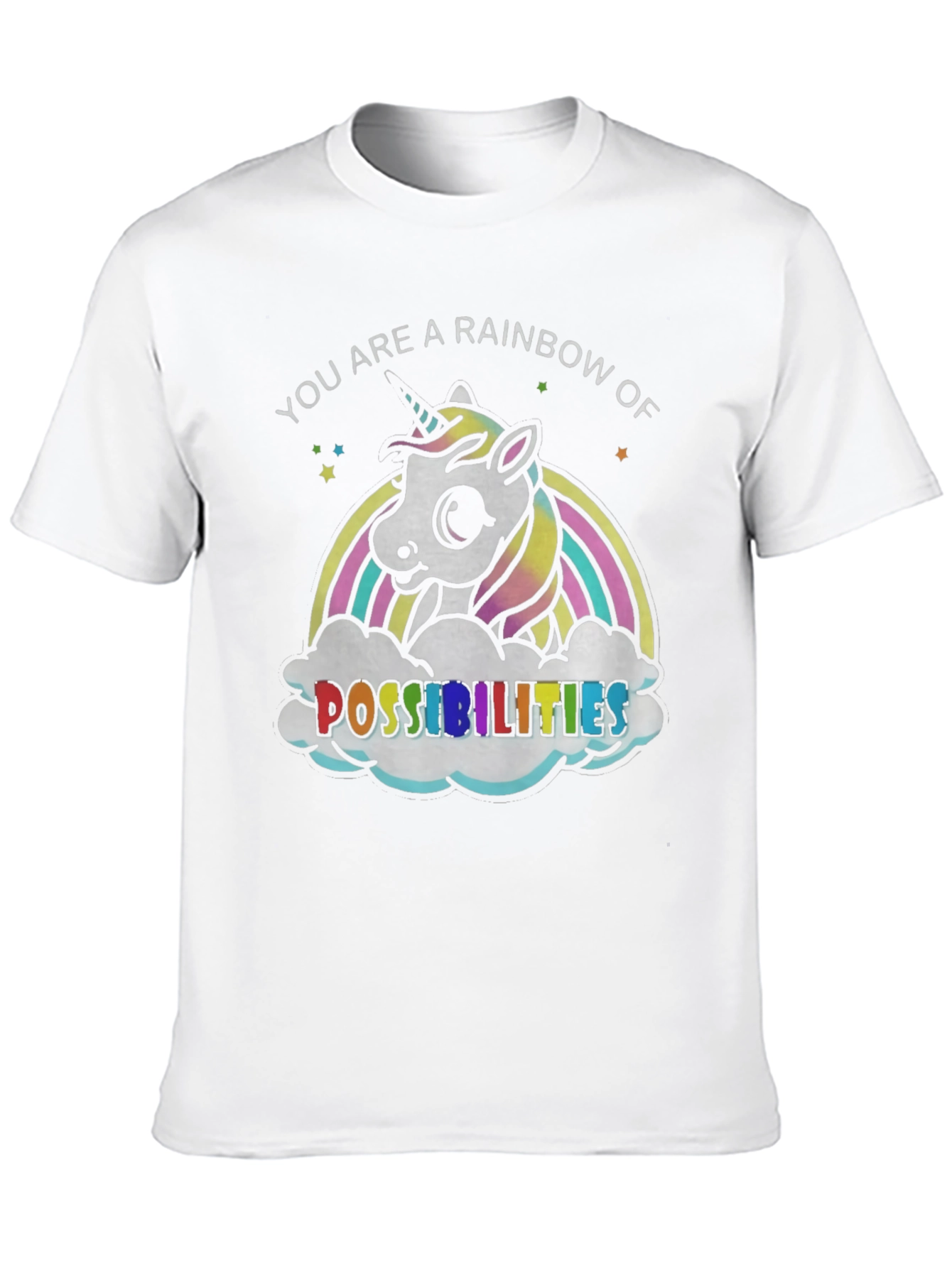 Black Rainbow Unicorn Possibilities Graphic Tee view 10