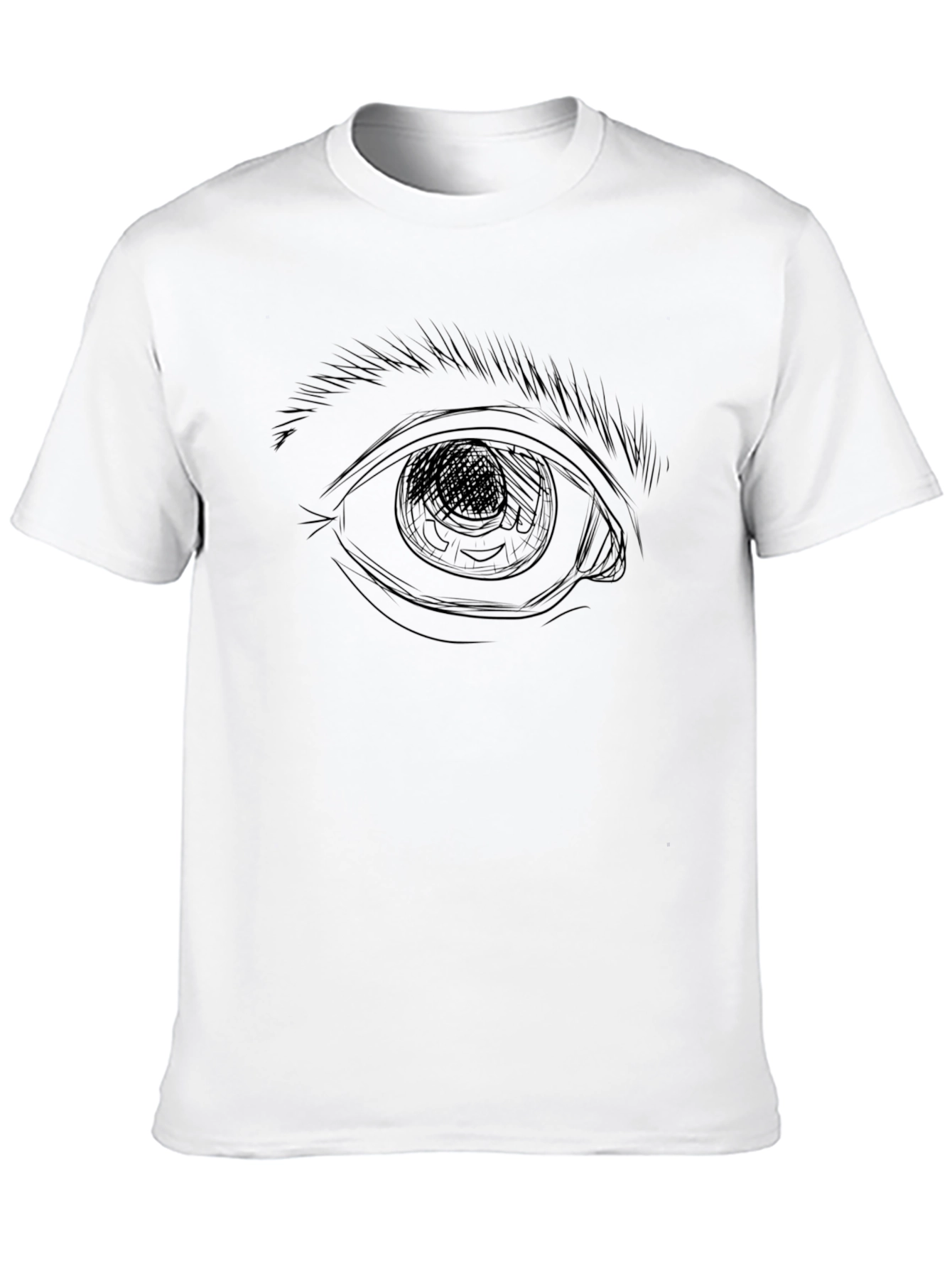 Black Eye Sketch Black T-Shirt - Modern Graphic Tee view 10