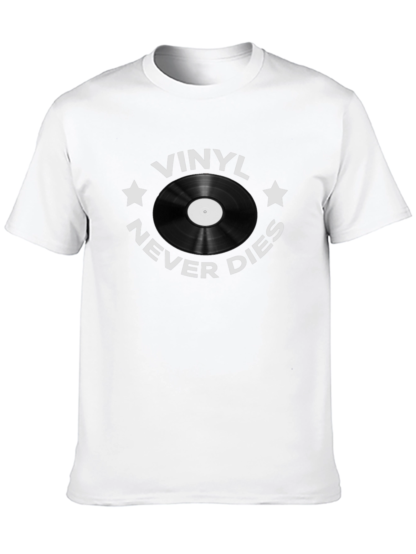 Black Vinyl Never Dies Graphic Tee - Music Lover T-Shirt view 10
