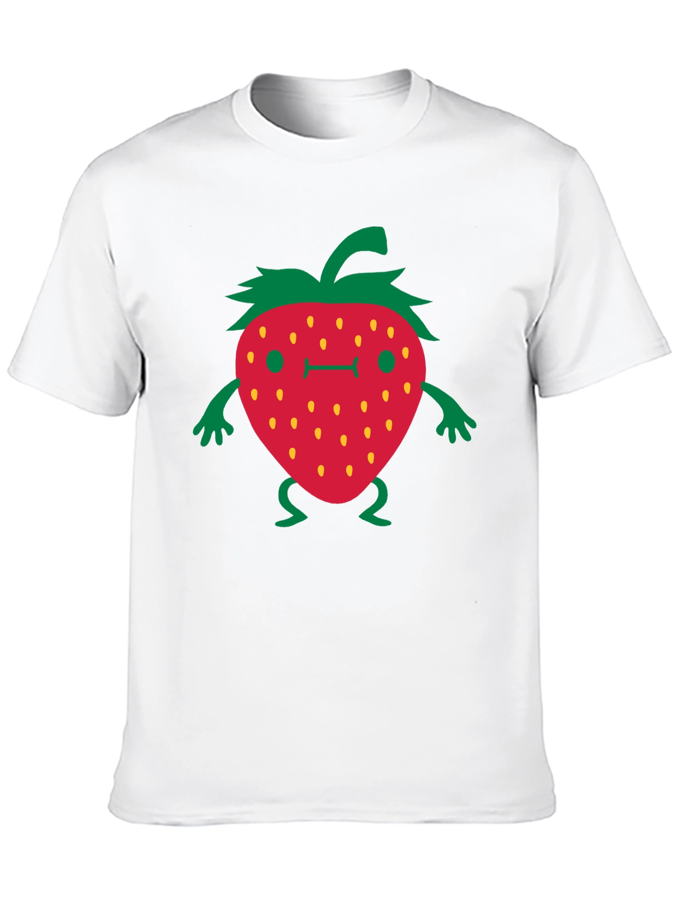 Black Funny Strawberry Cartoon Black T-Shirt view 10