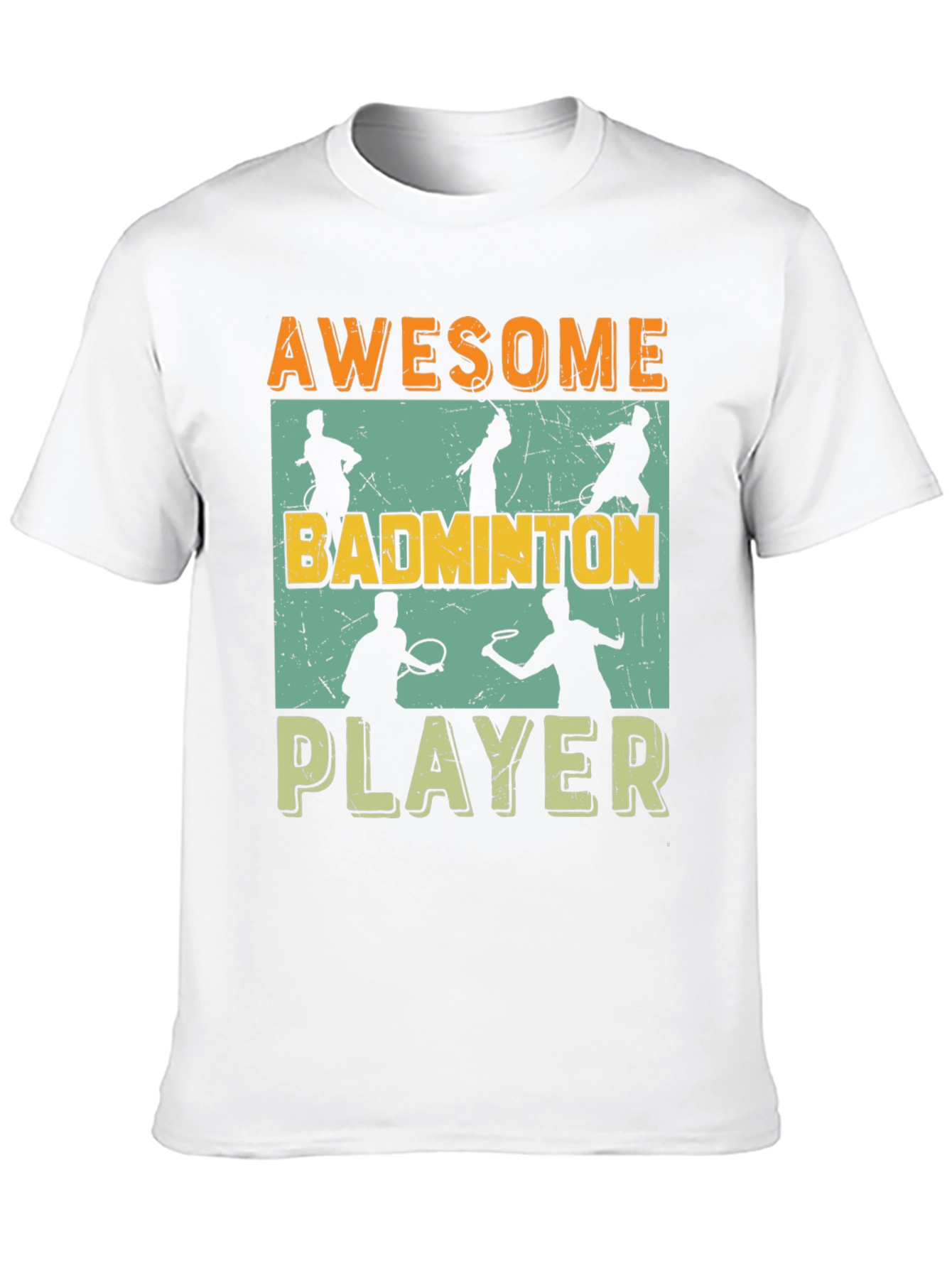 Black Awesome Badminton Player Graphic Tee view 10