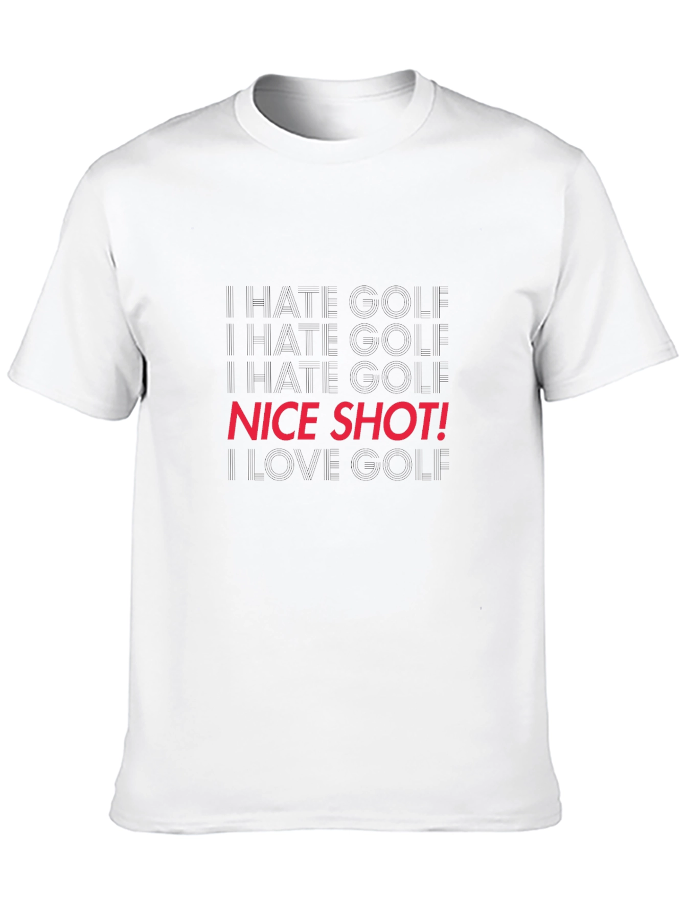 Black Funny Golf T-Shirt - I Hate Golf, Nice Shot! view 10